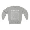 Artist Nutritional Facts Unisex Sweatshirt - Image 5