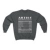 Artist Nutritional Facts Unisex Sweatshirt - Image 7