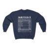 Artist Nutritional Facts Unisex Sweatshirt - Image 9