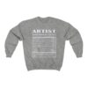 Artist Nutritional Facts Unisex Sweatshirt - Image 4