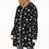 Jack Skellington Ladies Long Plush Thicker Hoody Zipper hoodie jacket [250g Flannel] - Image 5