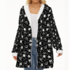 Jack Skellington Ladies Long Plush Thicker Hoody Zipper hoodie jacket [250g Flannel] - Image 3