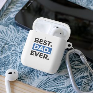 Best. Dad. Ever. AirPods Case – Protective Silicone Cover with Carabiner (Father's Day Gift)