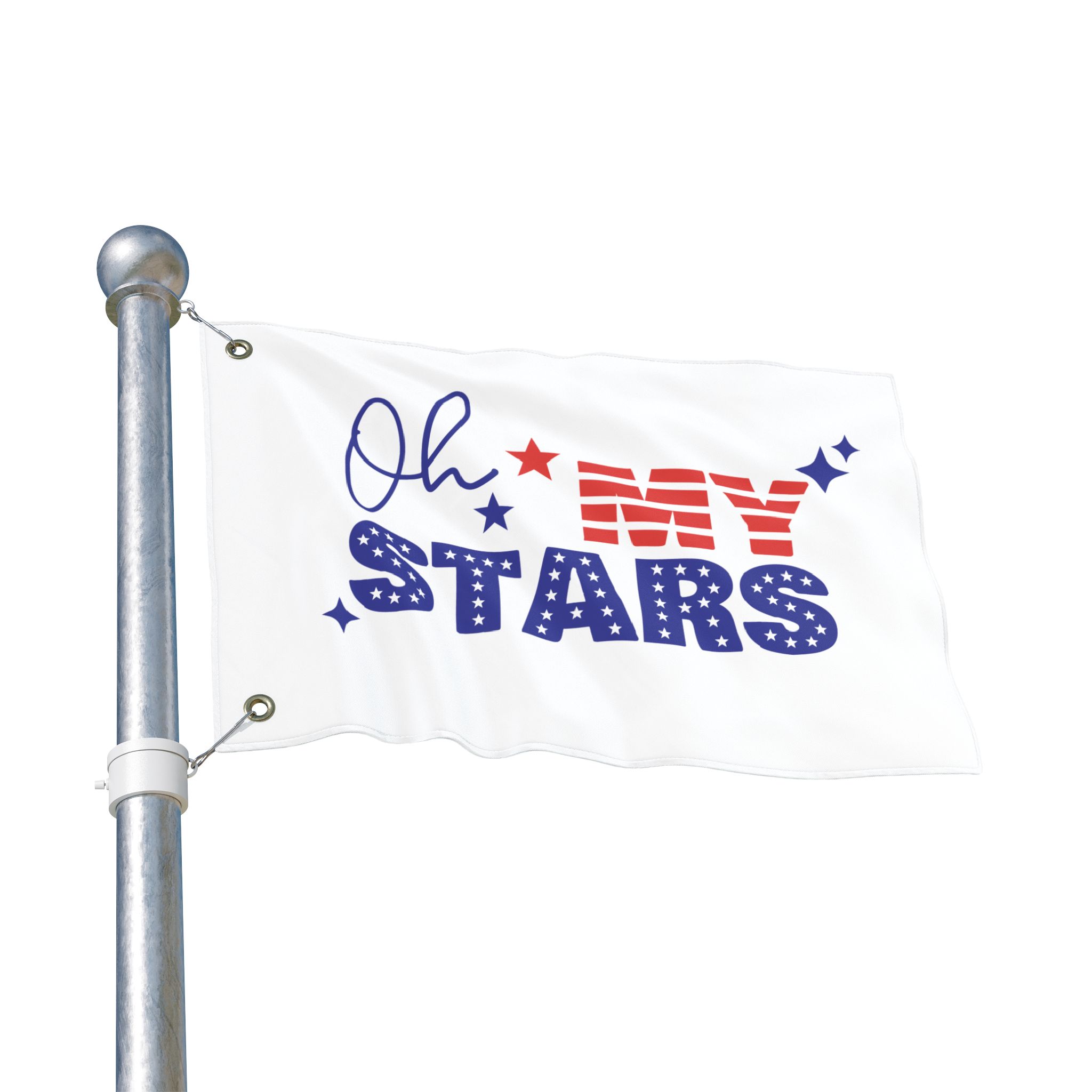 Oh My Stars Double-Sided Patriotic Flag — Red White & Blue Celebration Decor - Image 7
