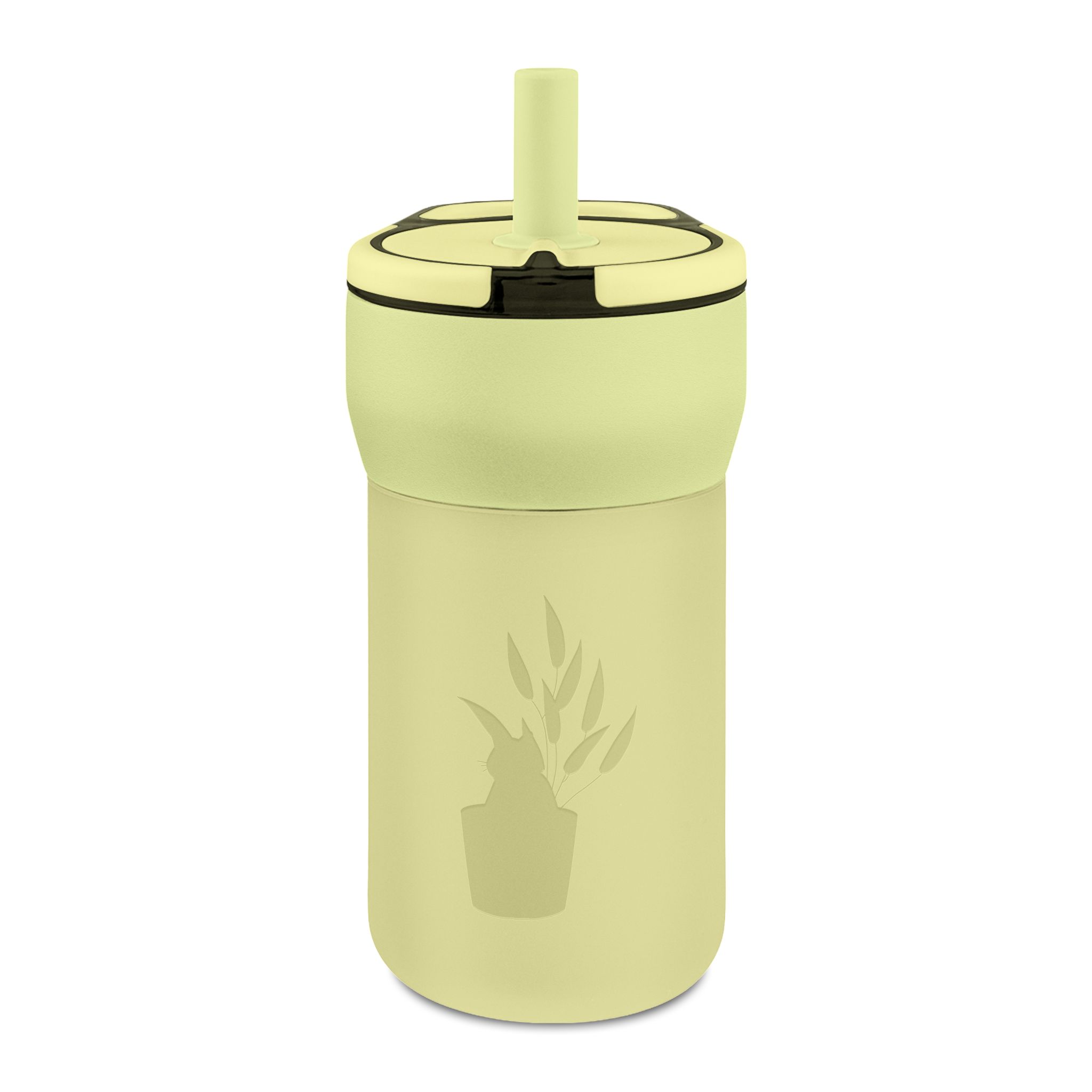 12oz Engraved Kids Leakproof Straw Tumbler – Cute Plant Design, BPA-Free Travel Cup for School & Gifts - Image 3