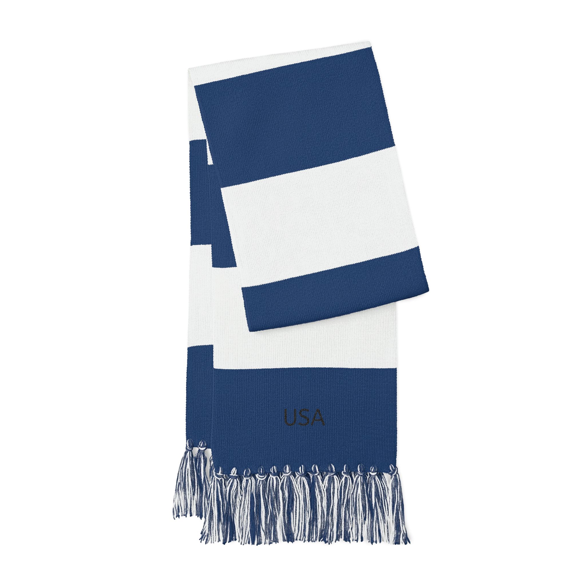 Embroidered Stripe Spectator Scarf — USA Team Fan Scarf - Image 7