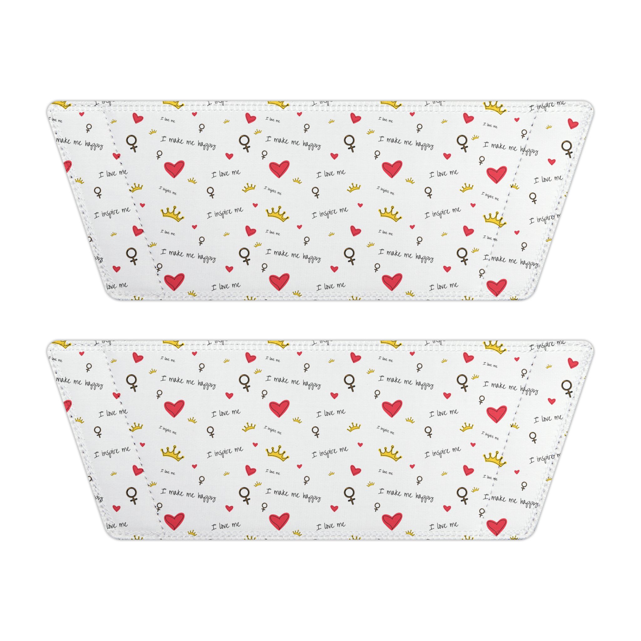 Men's Slide Sandals — White Removable-Strap Slides with Cute Heart & Doodle Print - Image 9