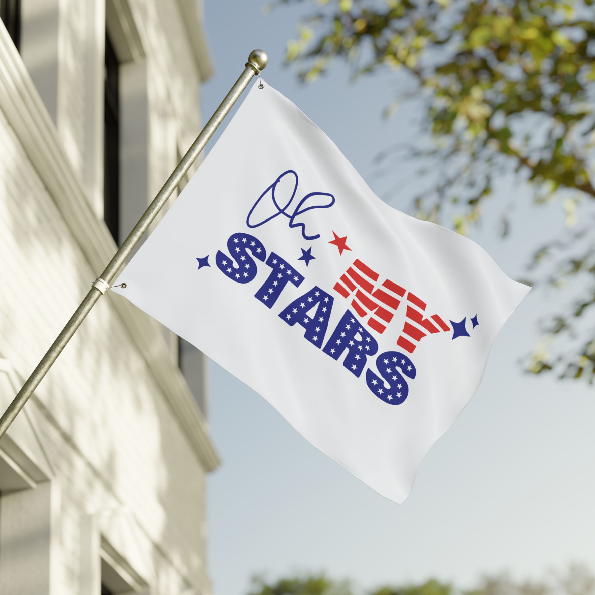 Oh My Stars Double-Sided Patriotic Flag — Red White & Blue Celebration Decor - Image 16