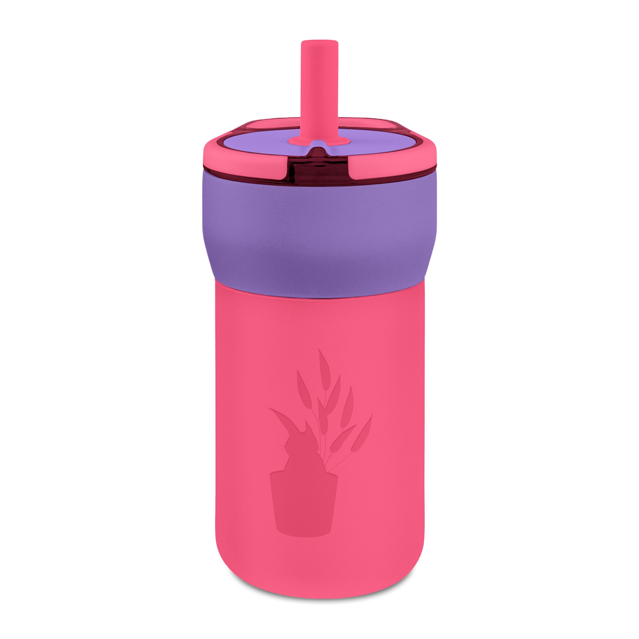 12oz Engraved Kids Leakproof Straw Tumbler – Cute Plant Design, BPA-Free Travel Cup for School & Gifts - Image 9