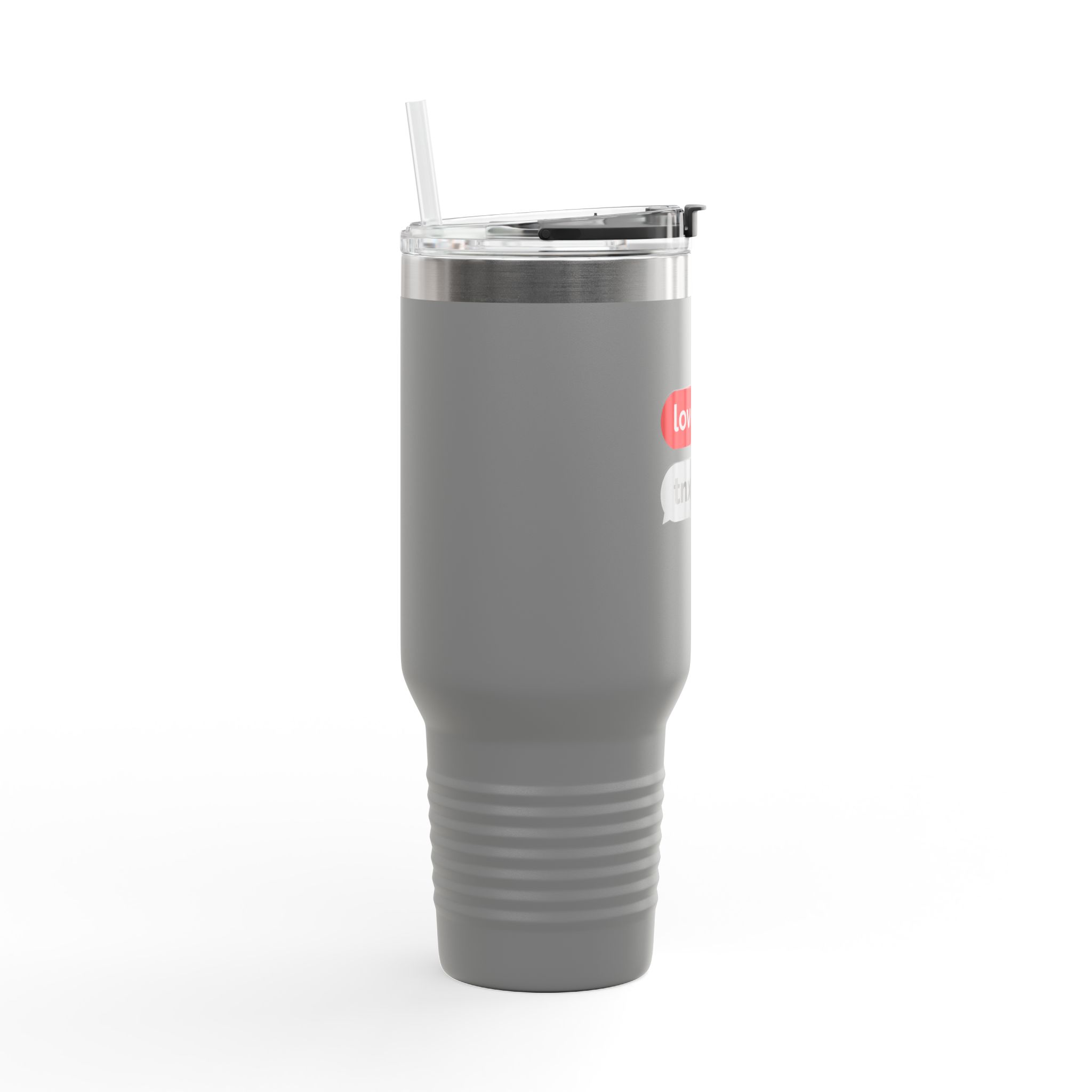 40oz Insulated Travel Mug — 'love you. tnx.' Text Message Design - Image 21