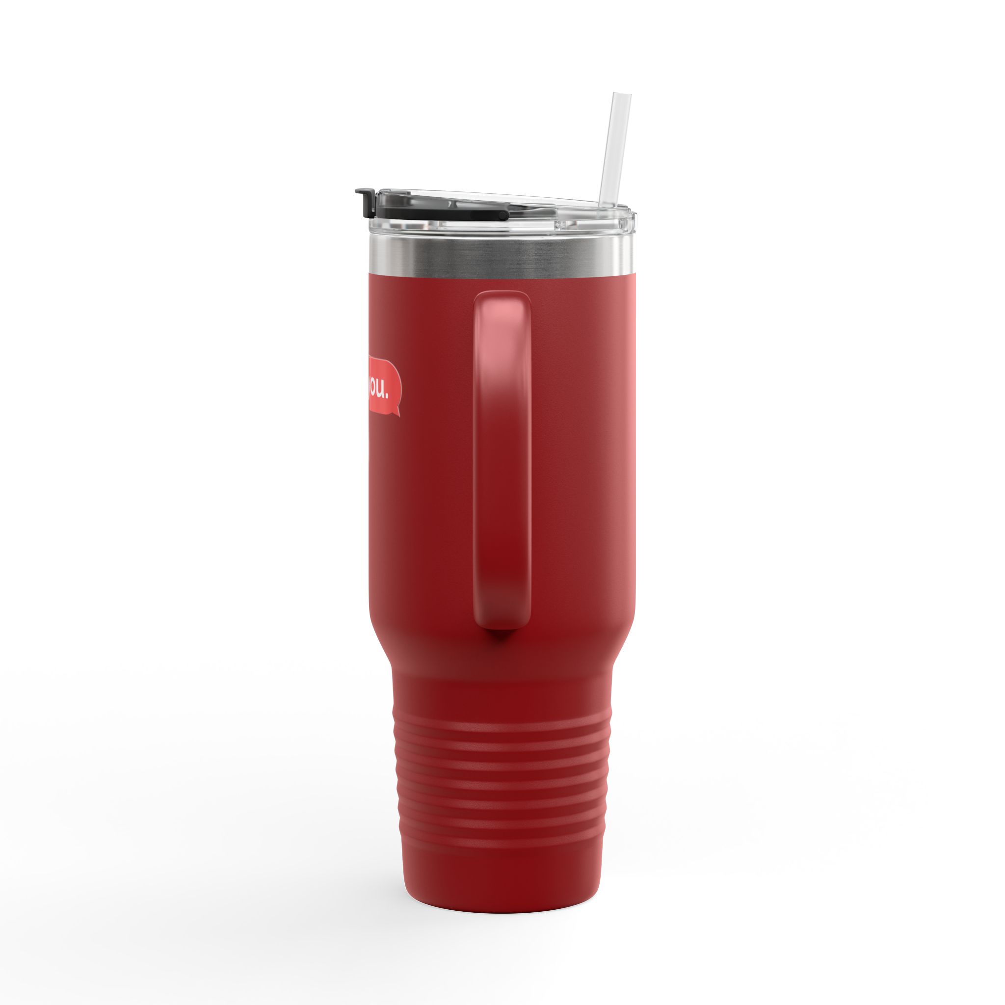 40oz Insulated Travel Mug — 'love you. tnx.' Text Message Design - Image 11