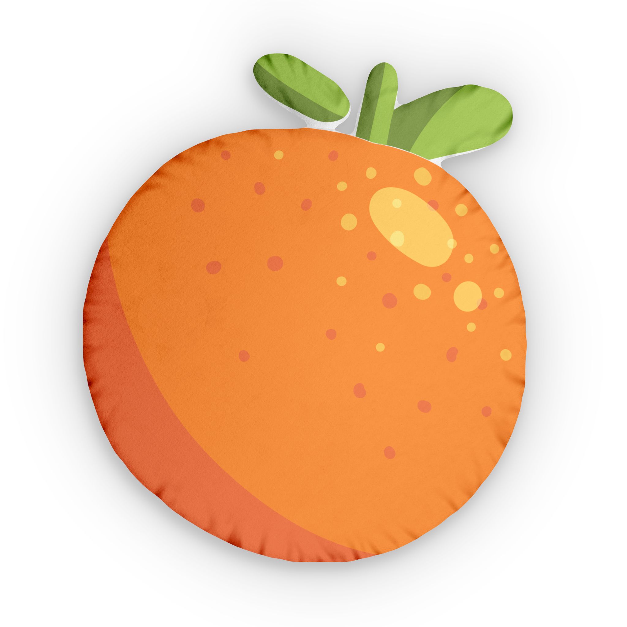 Orange Fruit Shaped Pillow — Fun Citrus Decorative Throw Pillow