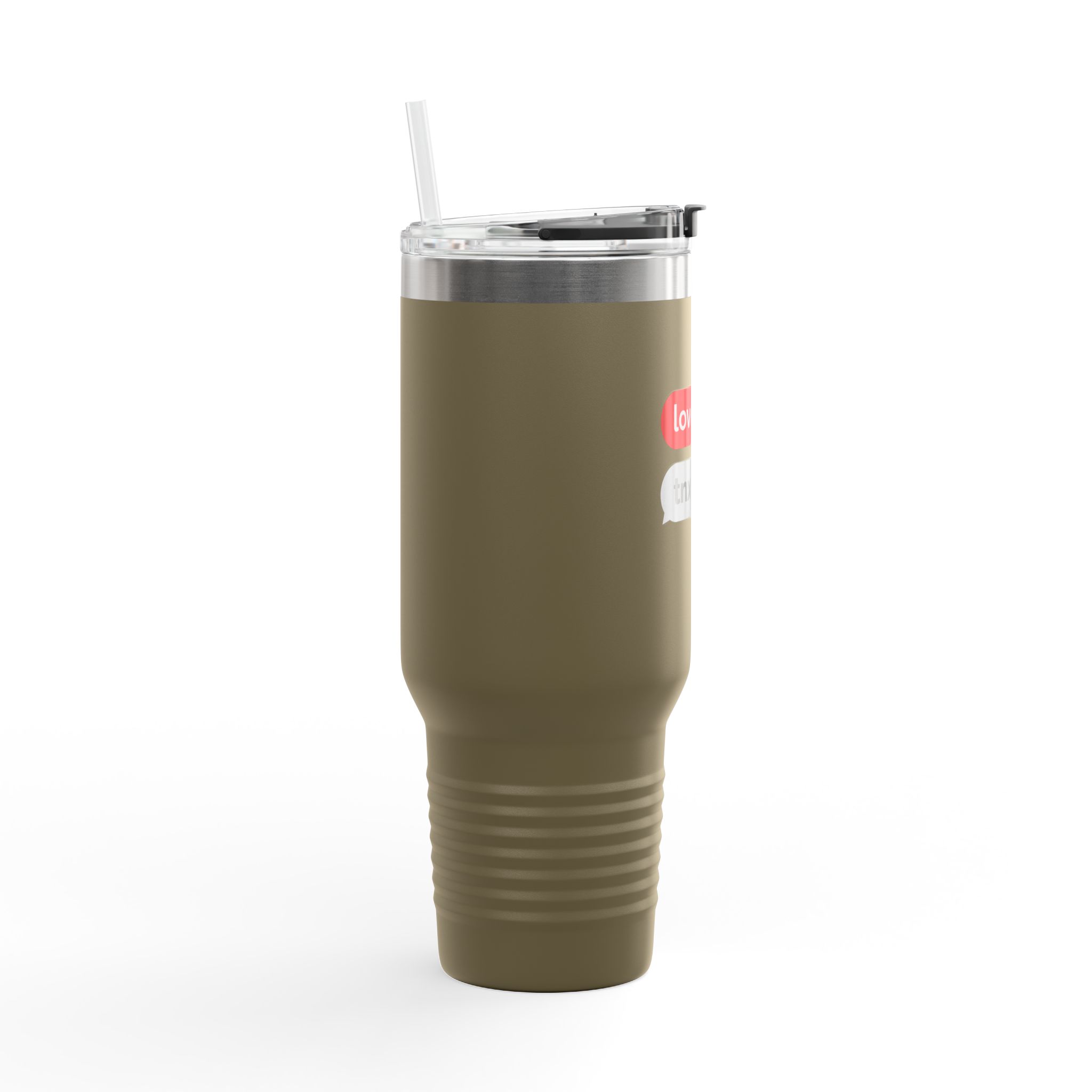 40oz Insulated Travel Mug — 'love you. tnx.' Text Message Design - Image 17