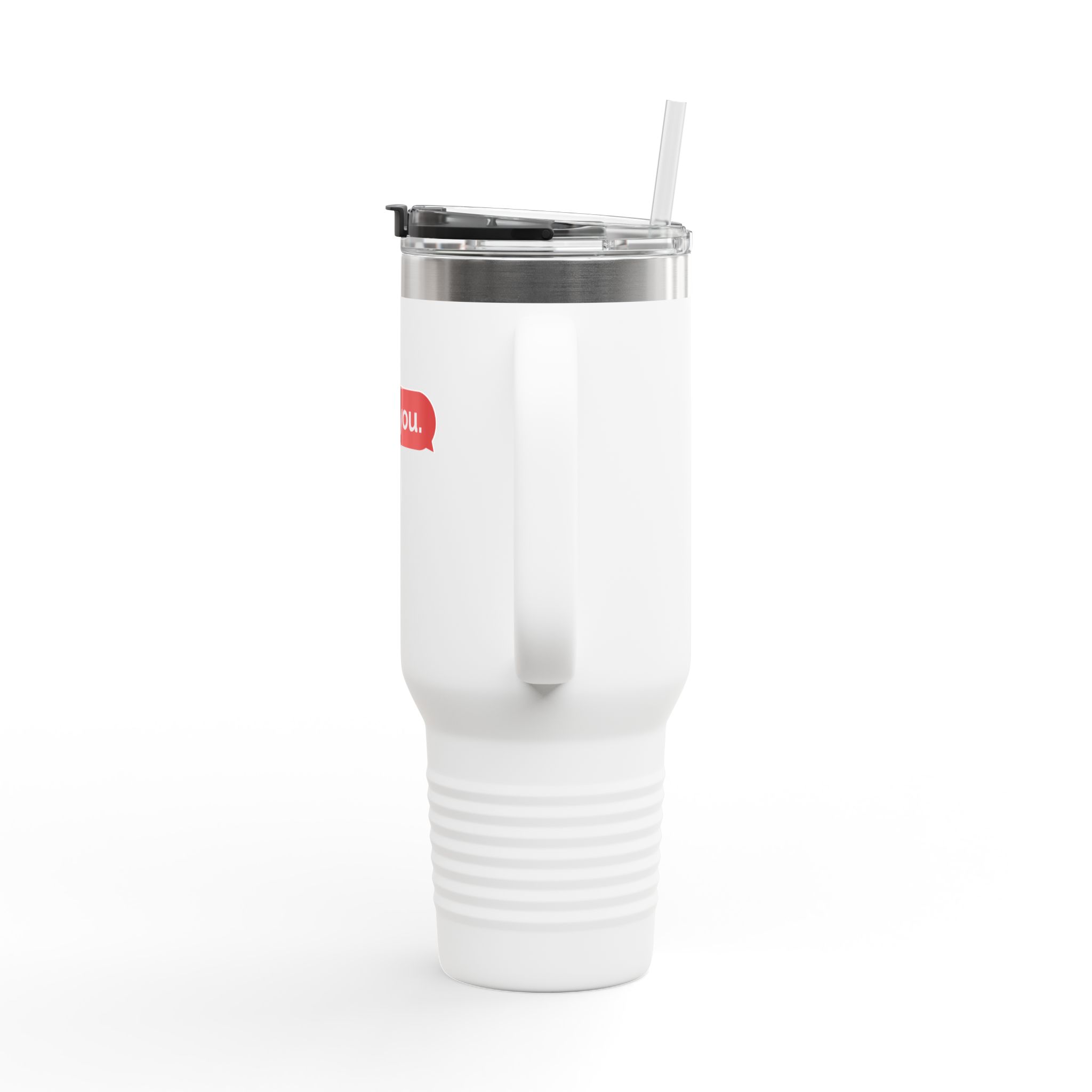 40oz Insulated Travel Mug — 'love you. tnx.' Text Message Design - Image 7