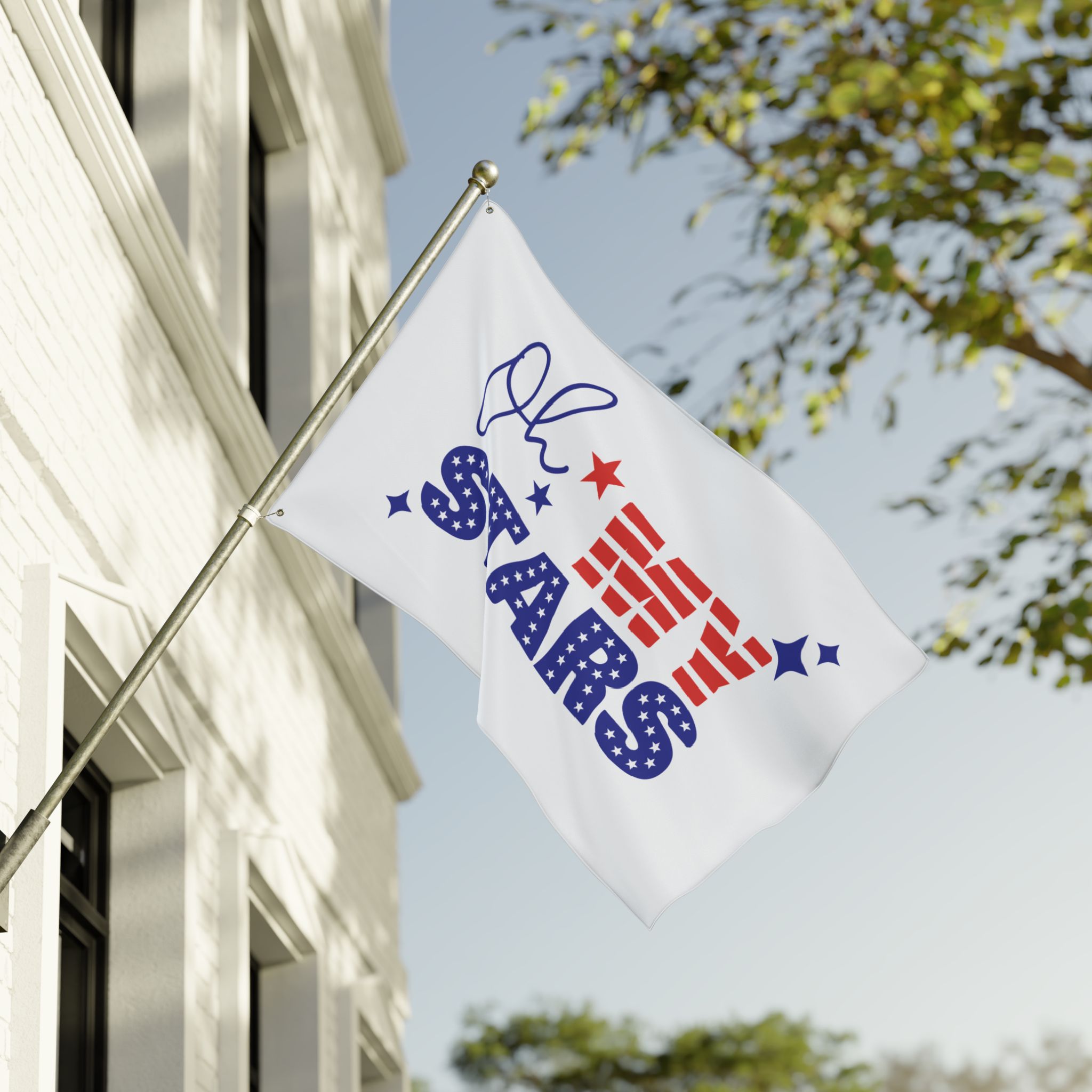 Oh My Stars Double-Sided Patriotic Flag — Red White & Blue Celebration Decor