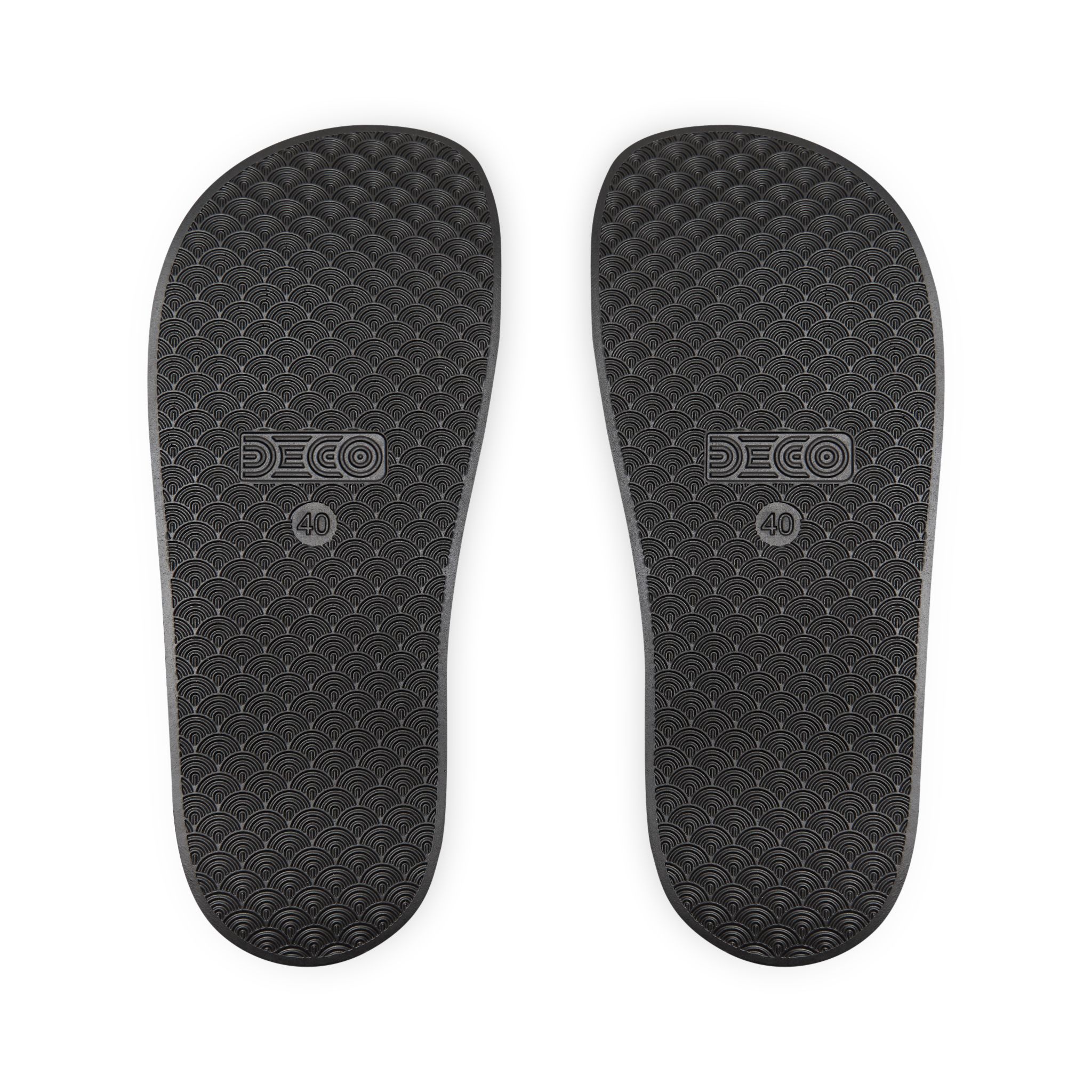 Men's Slide Sandals — White Removable-Strap Slides with Cute Heart & Doodle Print - Image 7