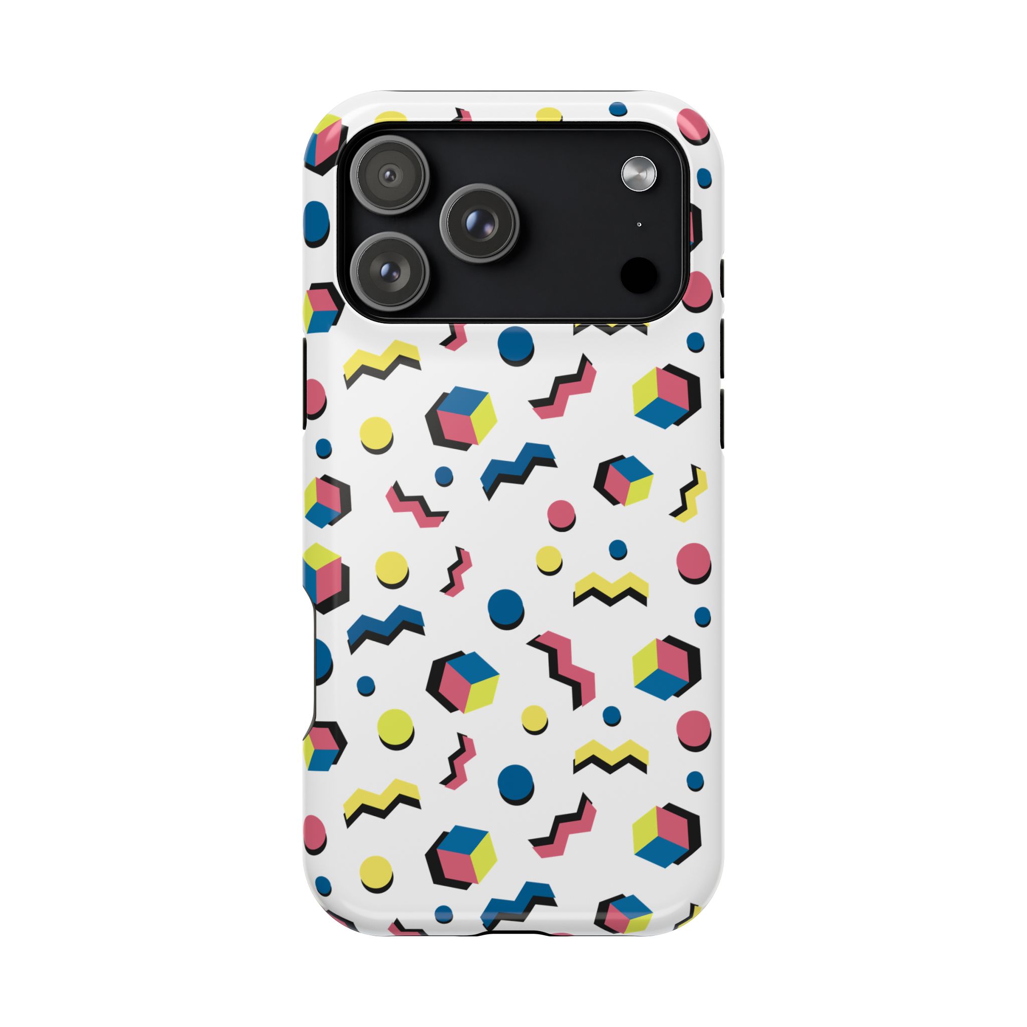 Retro Geometric Magnetic Phone Case — Impact-Resistant, 80s Memphis Pattern