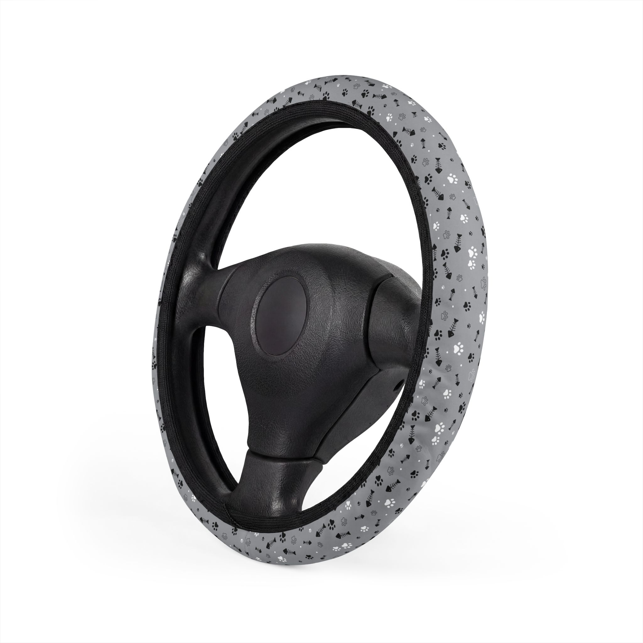 Speckled Gray Steering Wheel Cover — Non-Slip Comfort Grip - Image 3