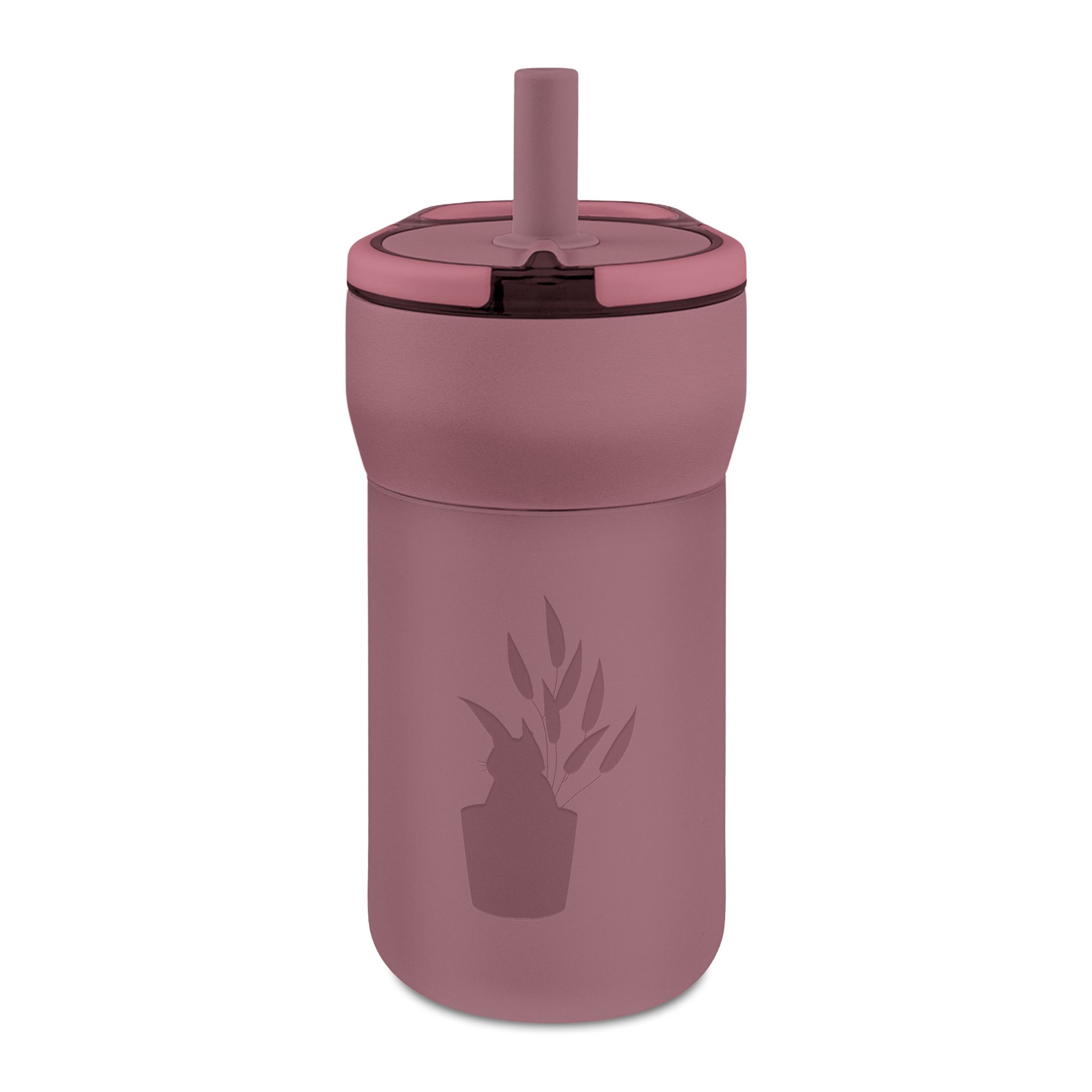 12oz Engraved Kids Leakproof Straw Tumbler – Cute Plant Design, BPA-Free Travel Cup for School & Gifts - Image 11