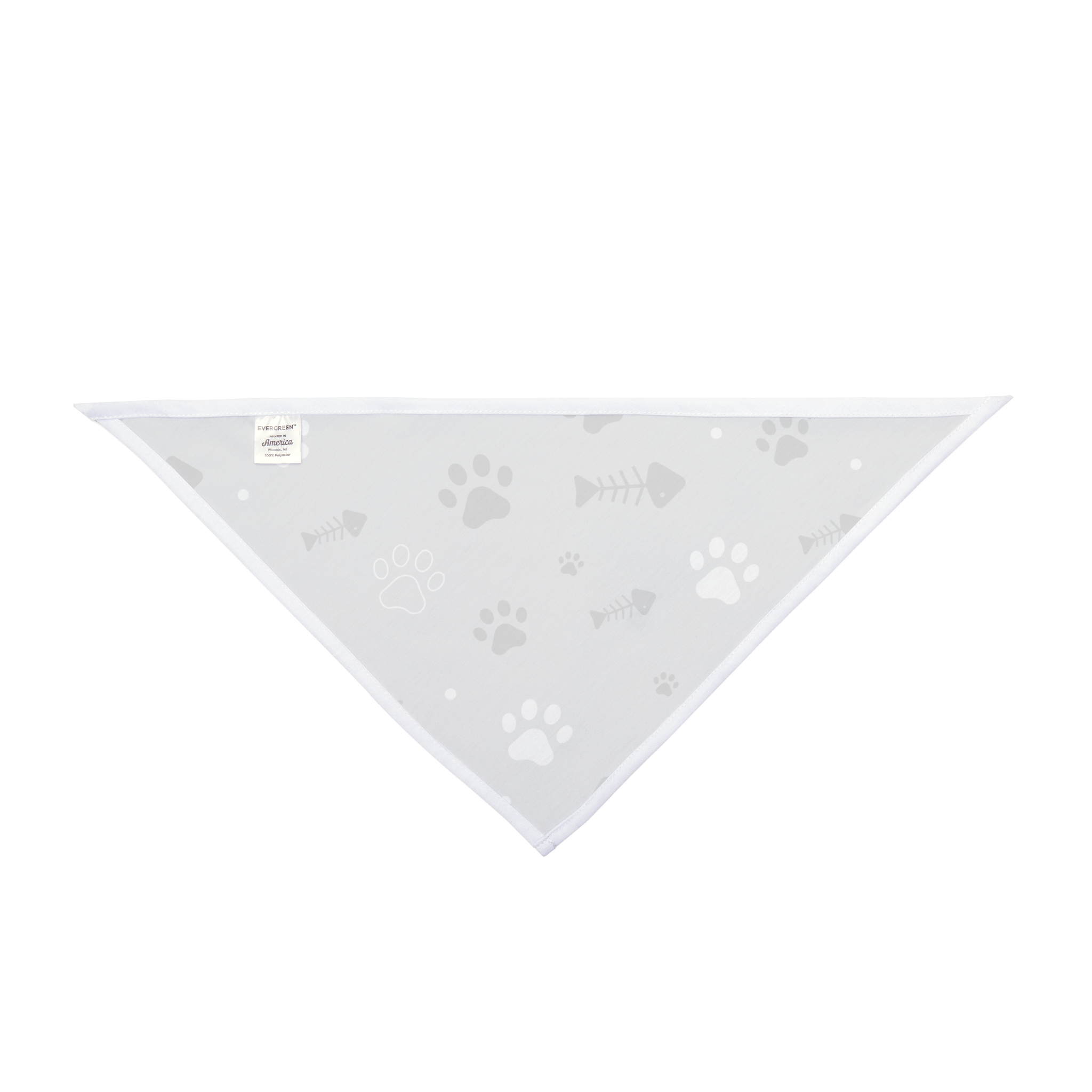 Gray Paw Print Pet Bandana - Fishbone & Paw Pattern Dog Scarf - Image 4