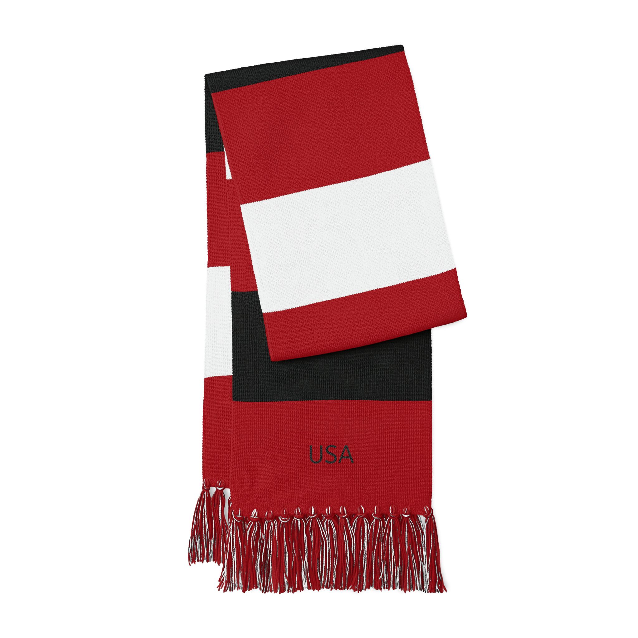 Embroidered Stripe Spectator Scarf — USA Team Fan Scarf - Image 10