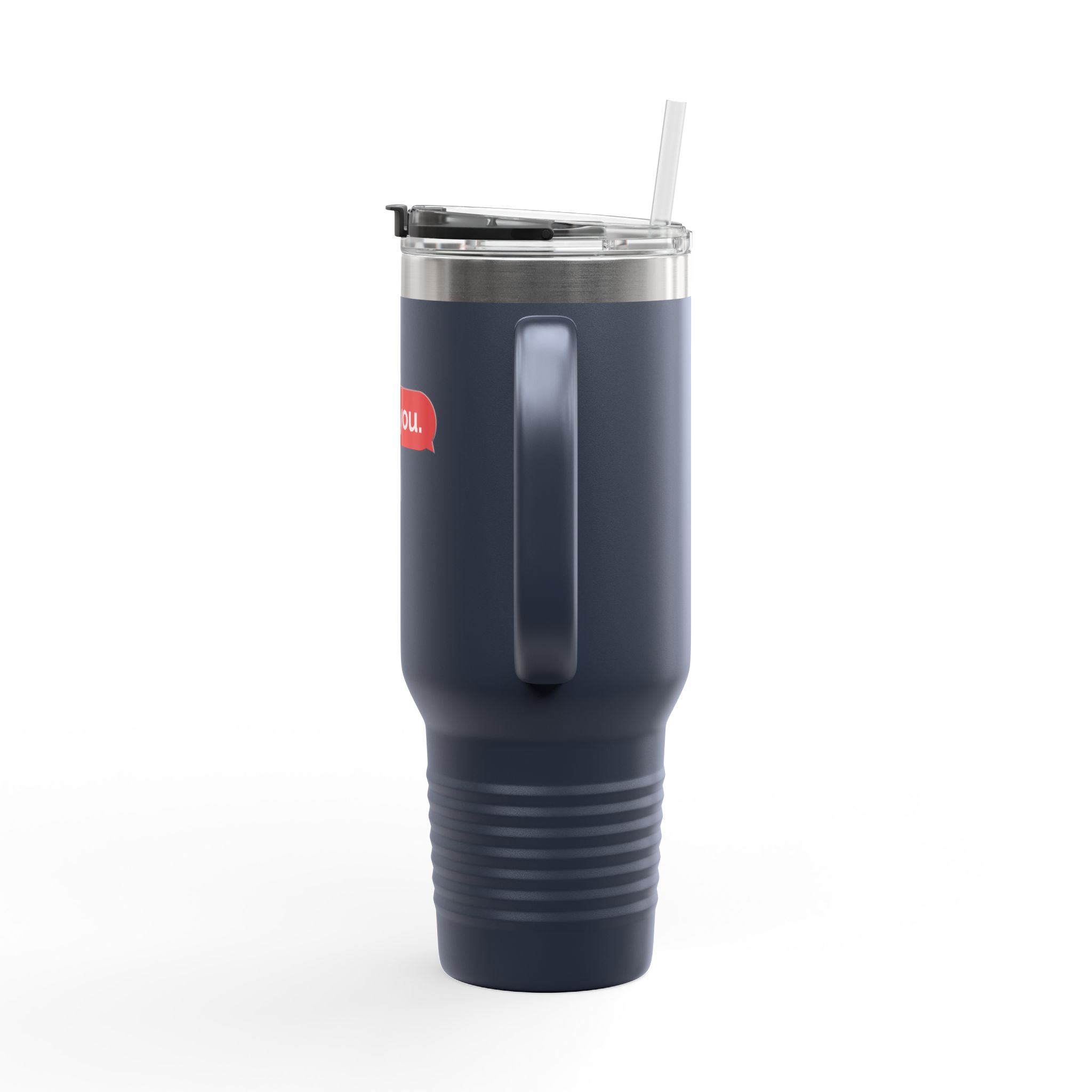 40oz Insulated Travel Mug — 'love you. tnx.' Text Message Design - Image 3