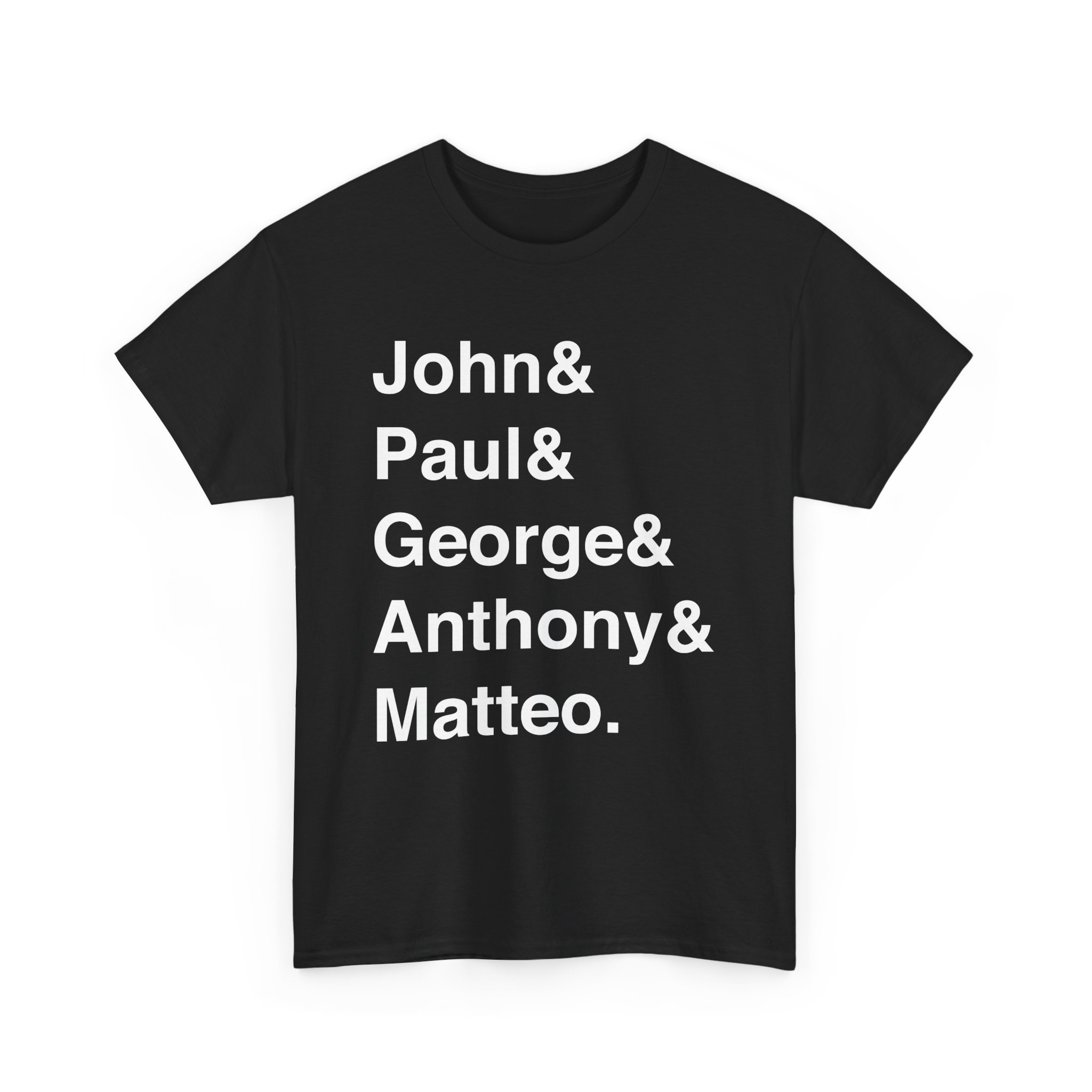 Custom Name List Shirt, Helvetica Font Name List