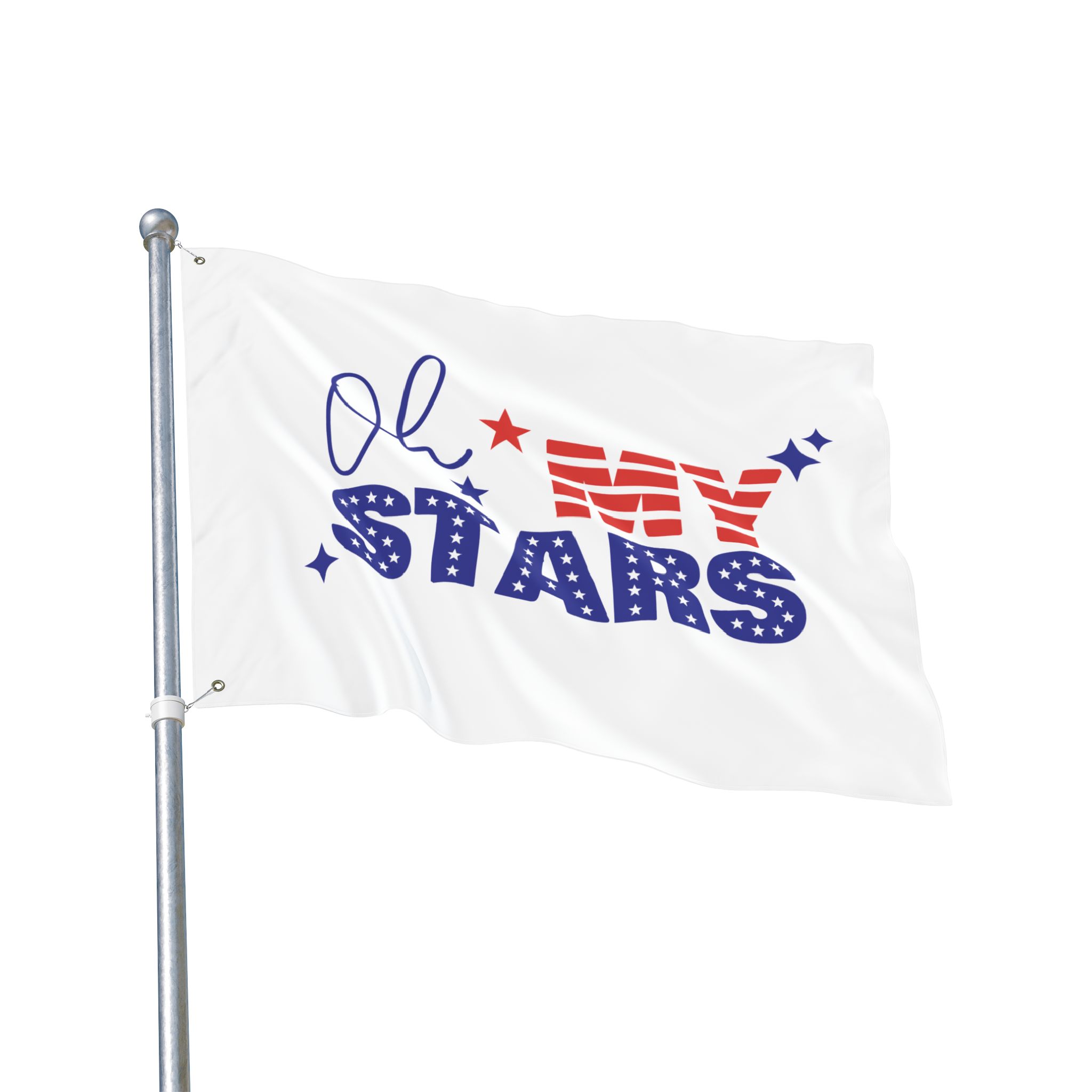Oh My Stars Double-Sided Patriotic Flag — Red White & Blue Celebration Decor - Image 15