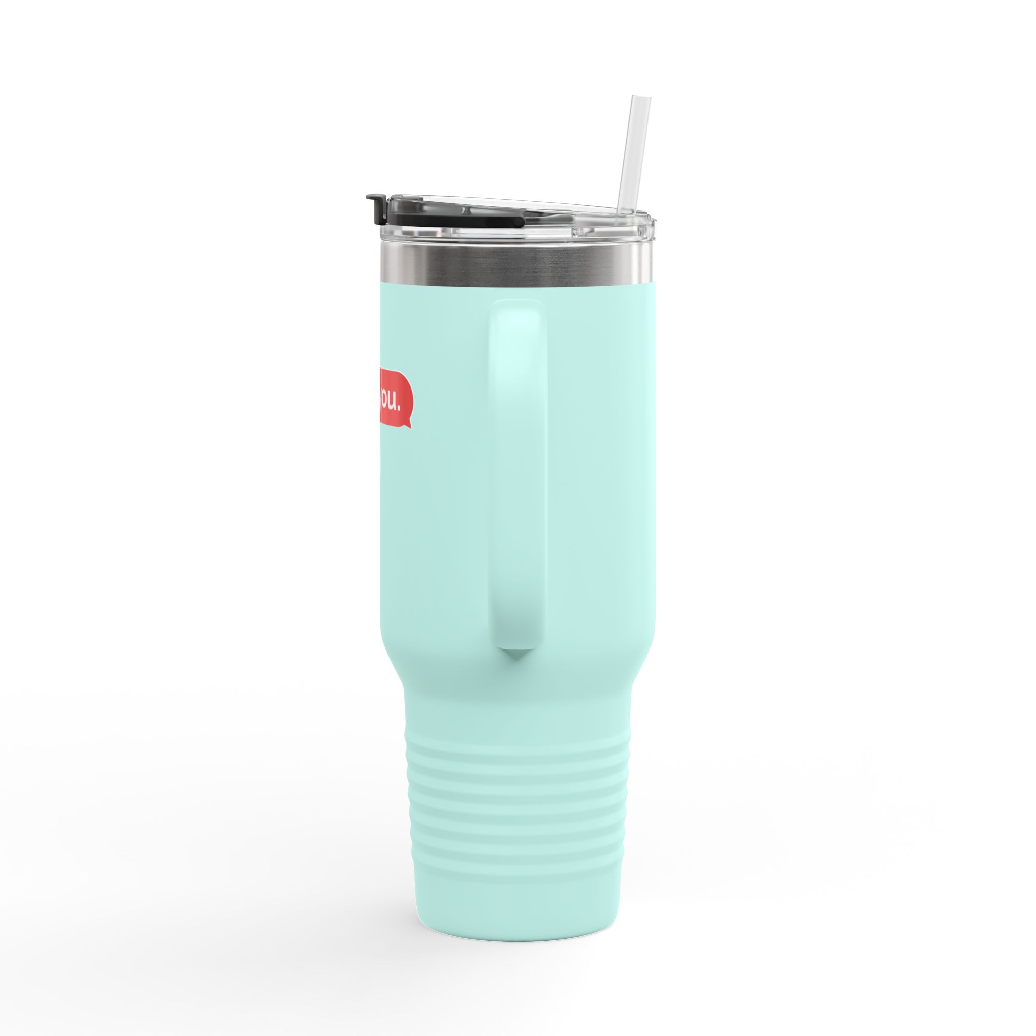 40oz Insulated Travel Mug — 'love you. tnx.' Text Message Design - Image 27