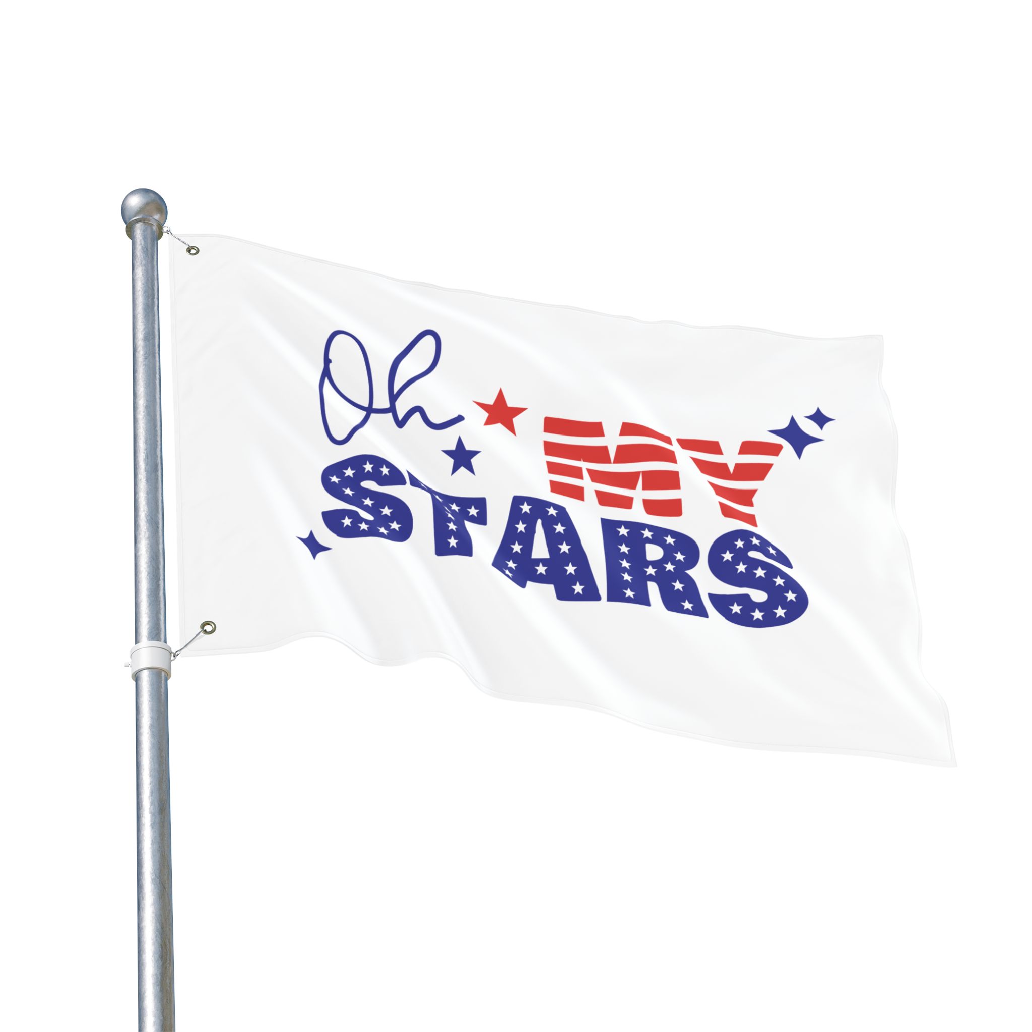 Oh My Stars Double-Sided Patriotic Flag — Red White & Blue Celebration Decor - Image 11