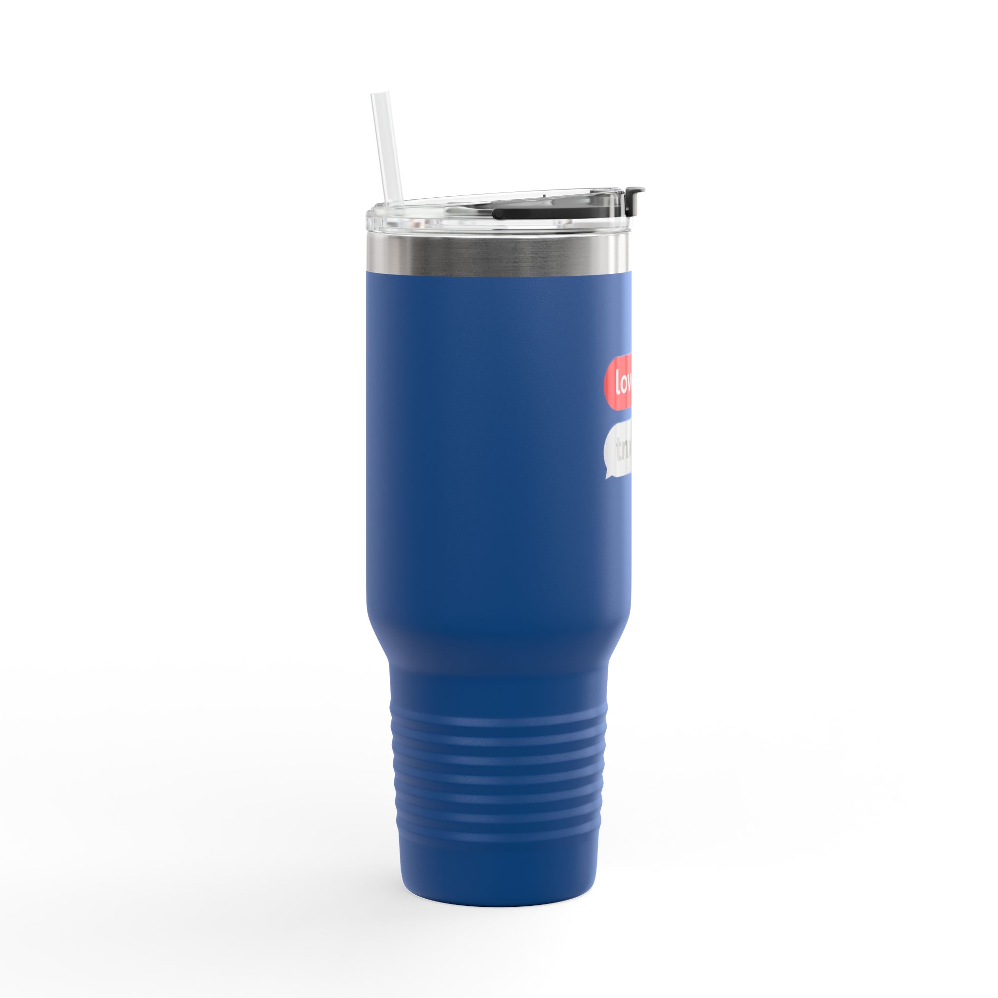 40oz Insulated Travel Mug — 'love you. tnx.' Text Message Design - Image 29