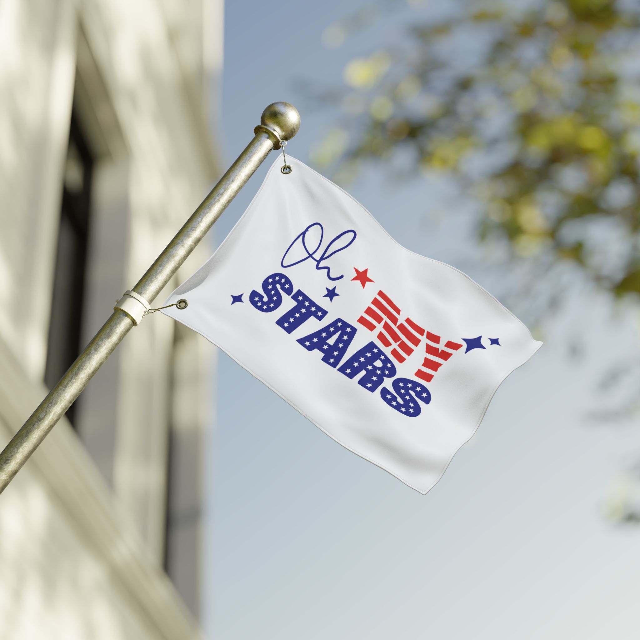 Oh My Stars Double-Sided Patriotic Flag — Red White & Blue Celebration Decor - Image 8