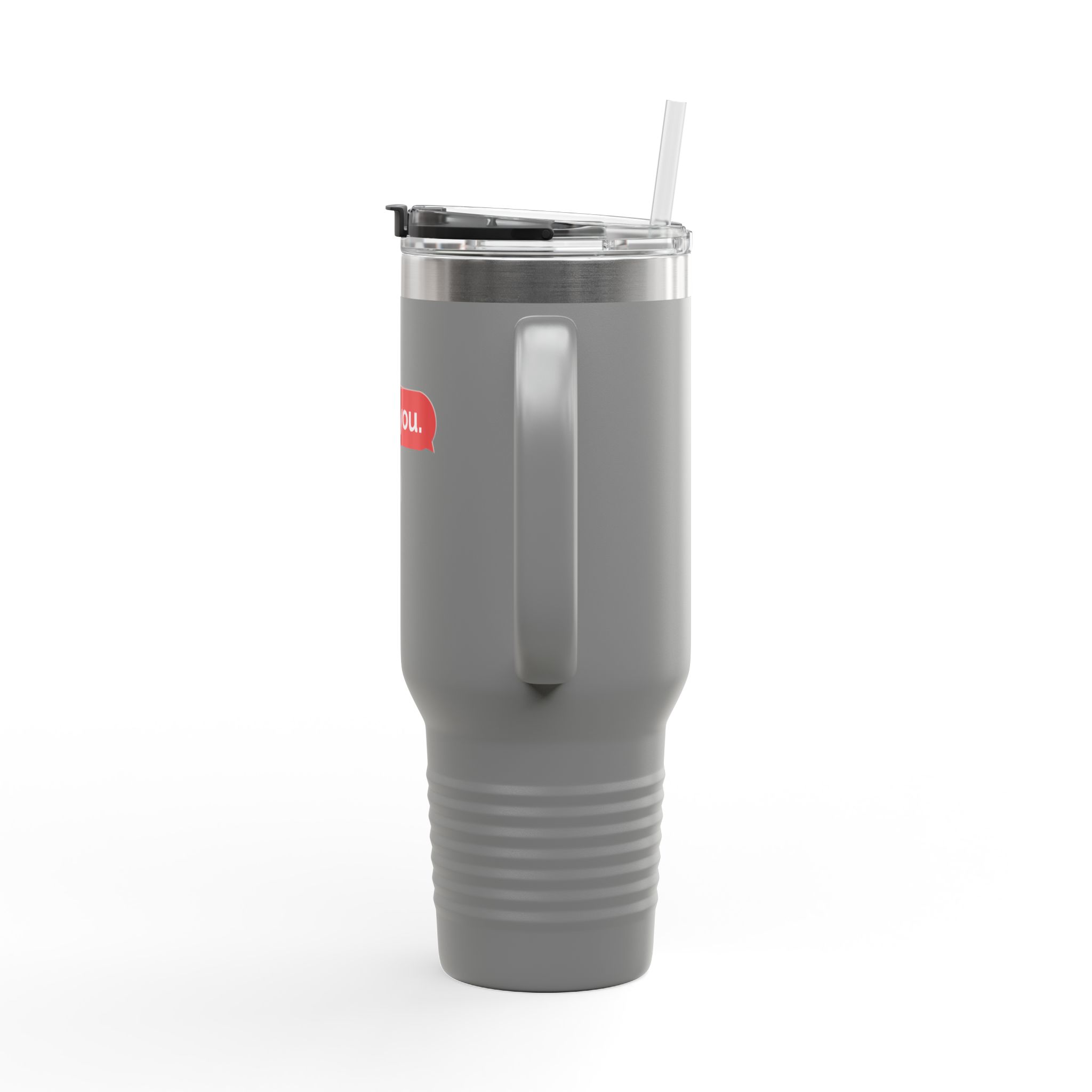 40oz Insulated Travel Mug — 'love you. tnx.' Text Message Design - Image 23