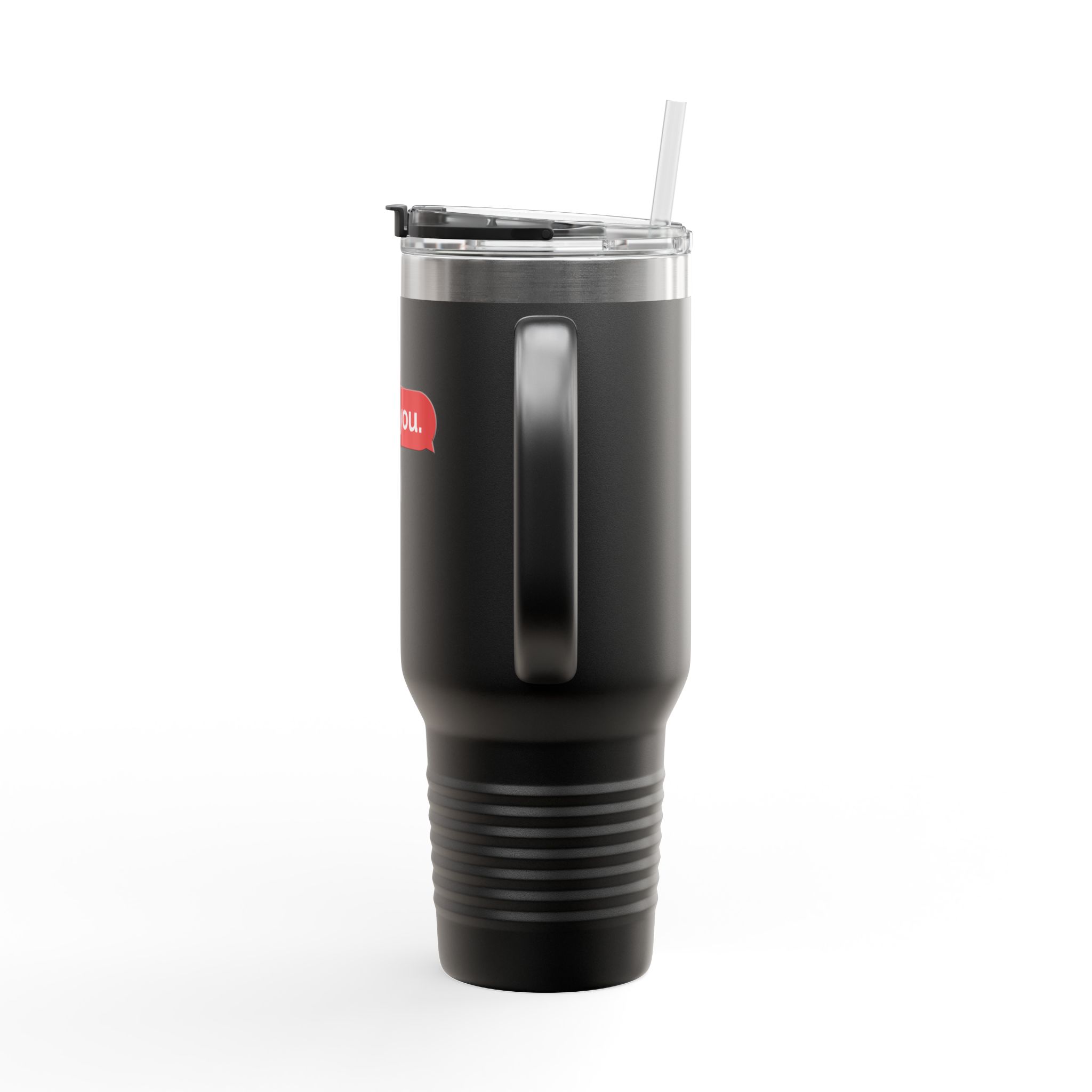 40oz Insulated Travel Mug — 'love you. tnx.' Text Message Design - Image 15