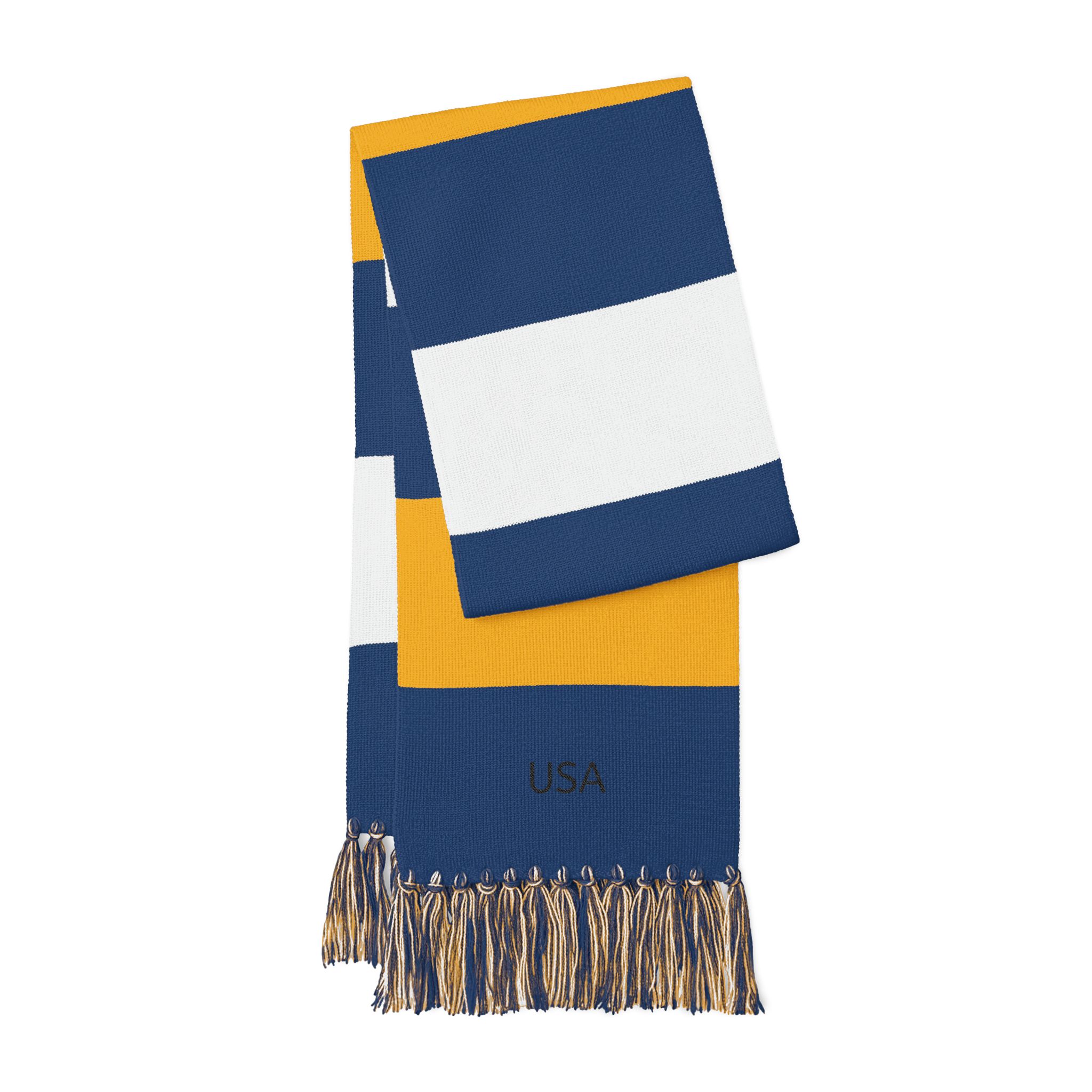 Embroidered Stripe Spectator Scarf — USA Team Fan Scarf - Image 6
