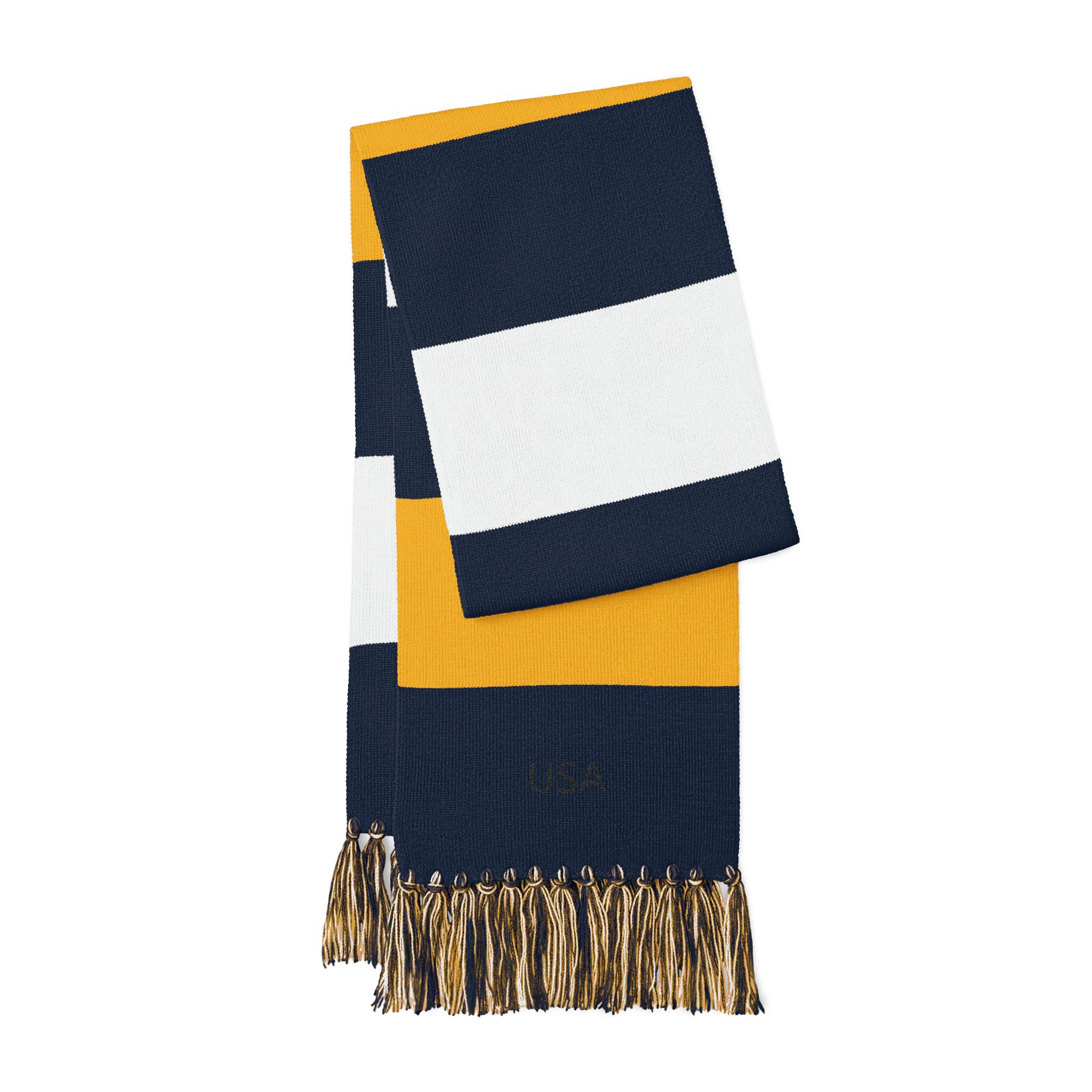 Embroidered Stripe Spectator Scarf — USA Team Fan Scarf - Image 4
