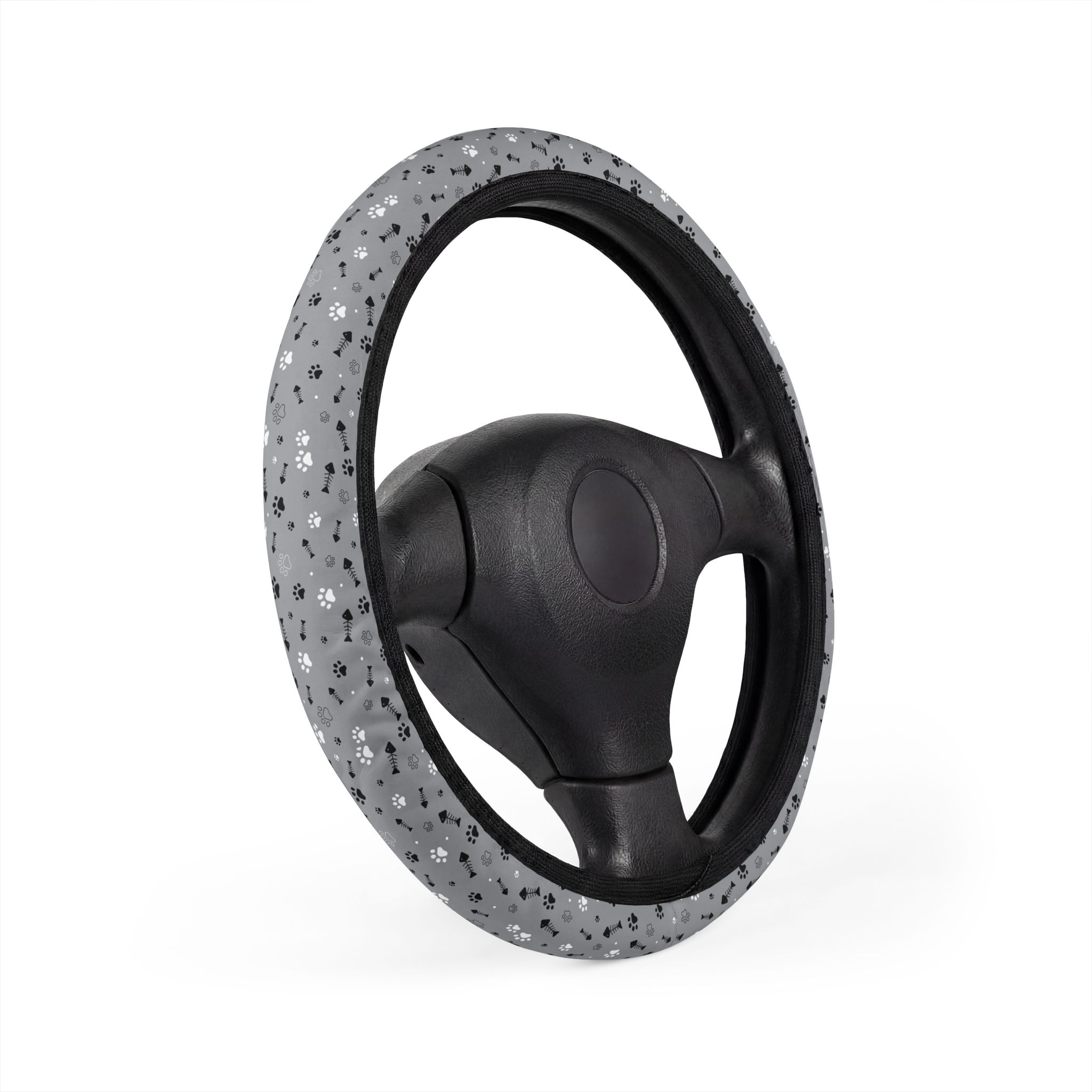 Speckled Gray Steering Wheel Cover — Non-Slip Comfort Grip - Image 2