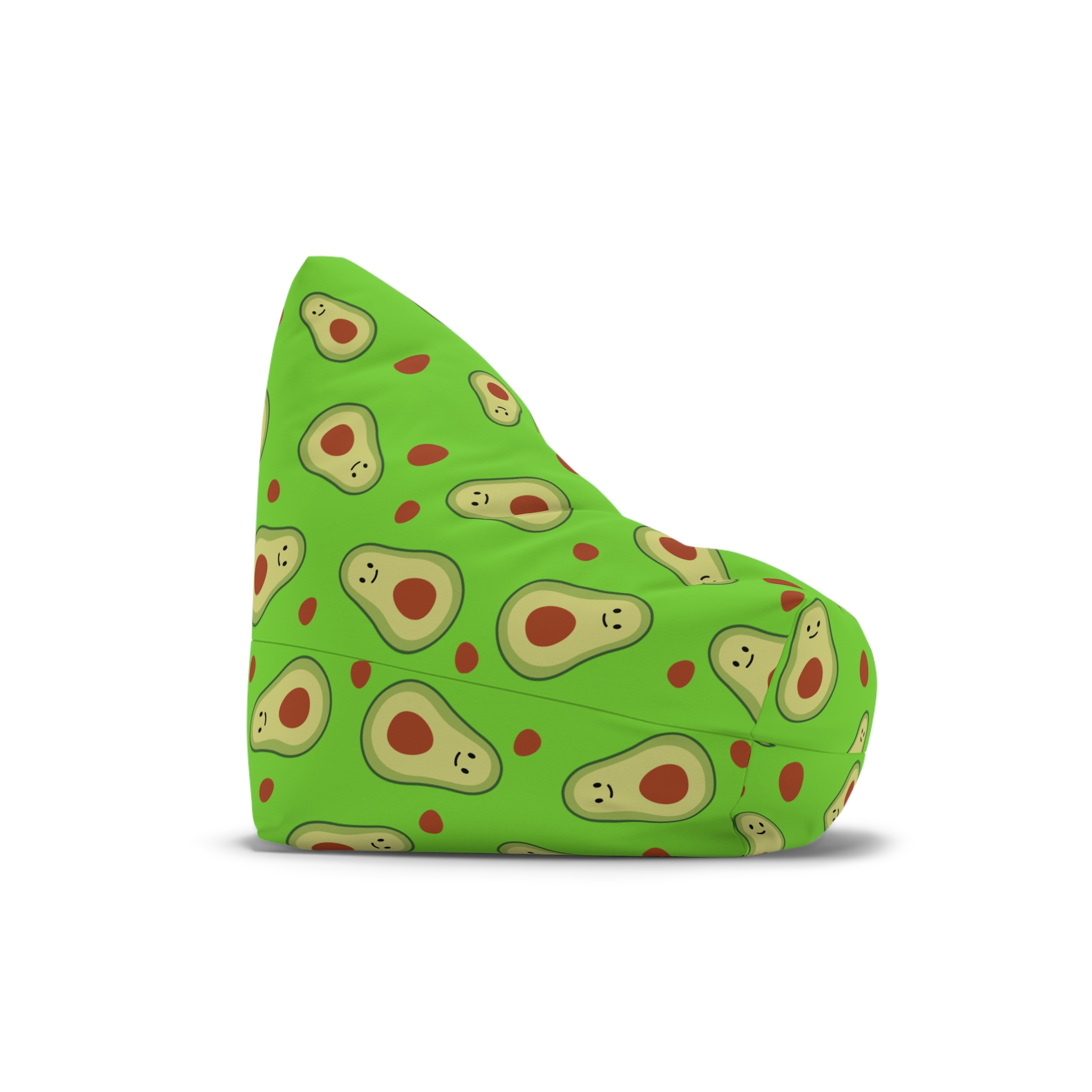 Avocado Pattern Bean Bag Cover — Fun Green Kids & Teen Lounge Chair Slipcover - Image 4
