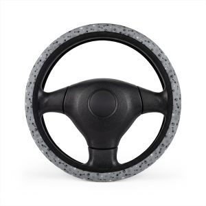 Speckled Gray Steering Wheel Cover — Non-Slip Comfort Grip