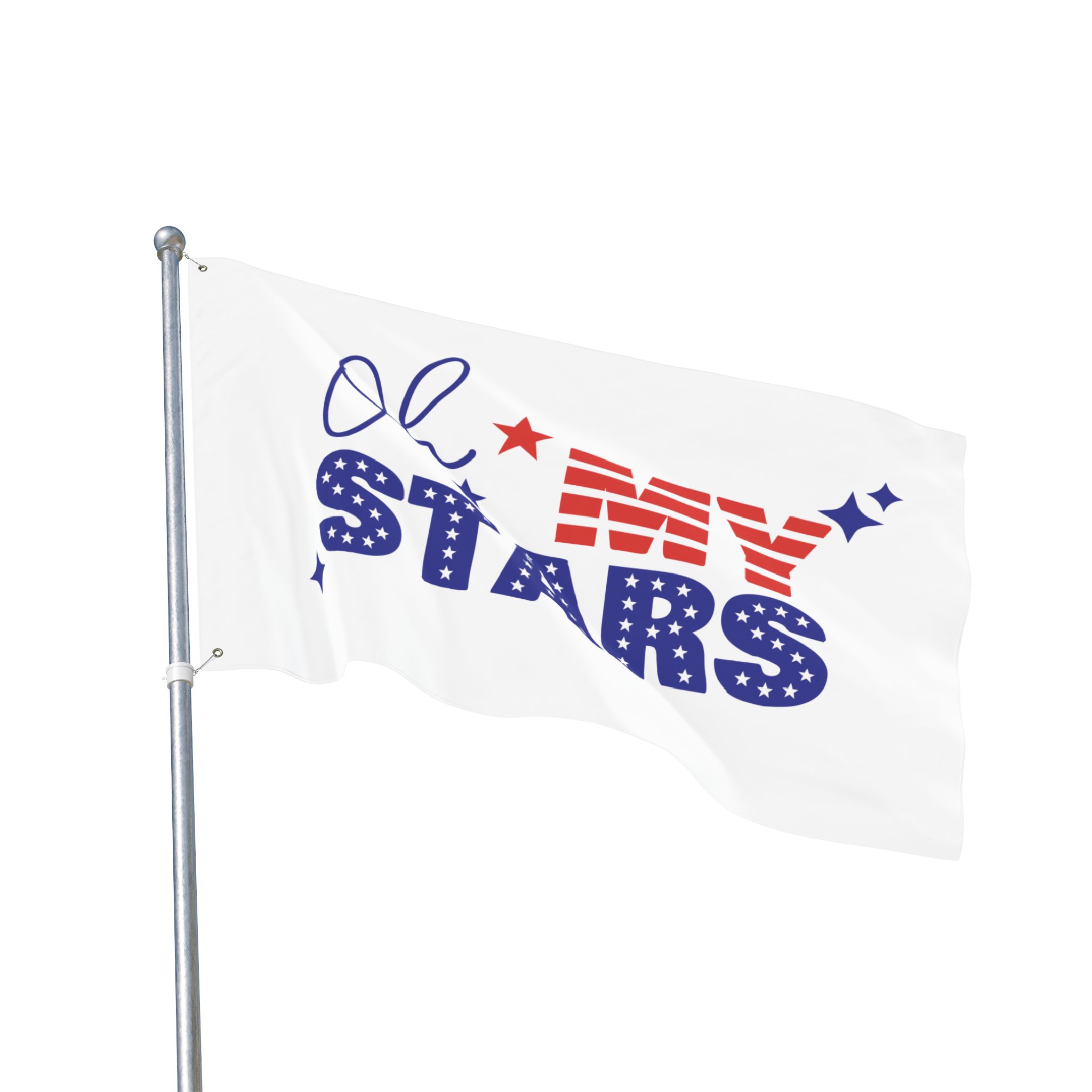 Oh My Stars Double-Sided Patriotic Flag — Red White & Blue Celebration Decor - Image 4
