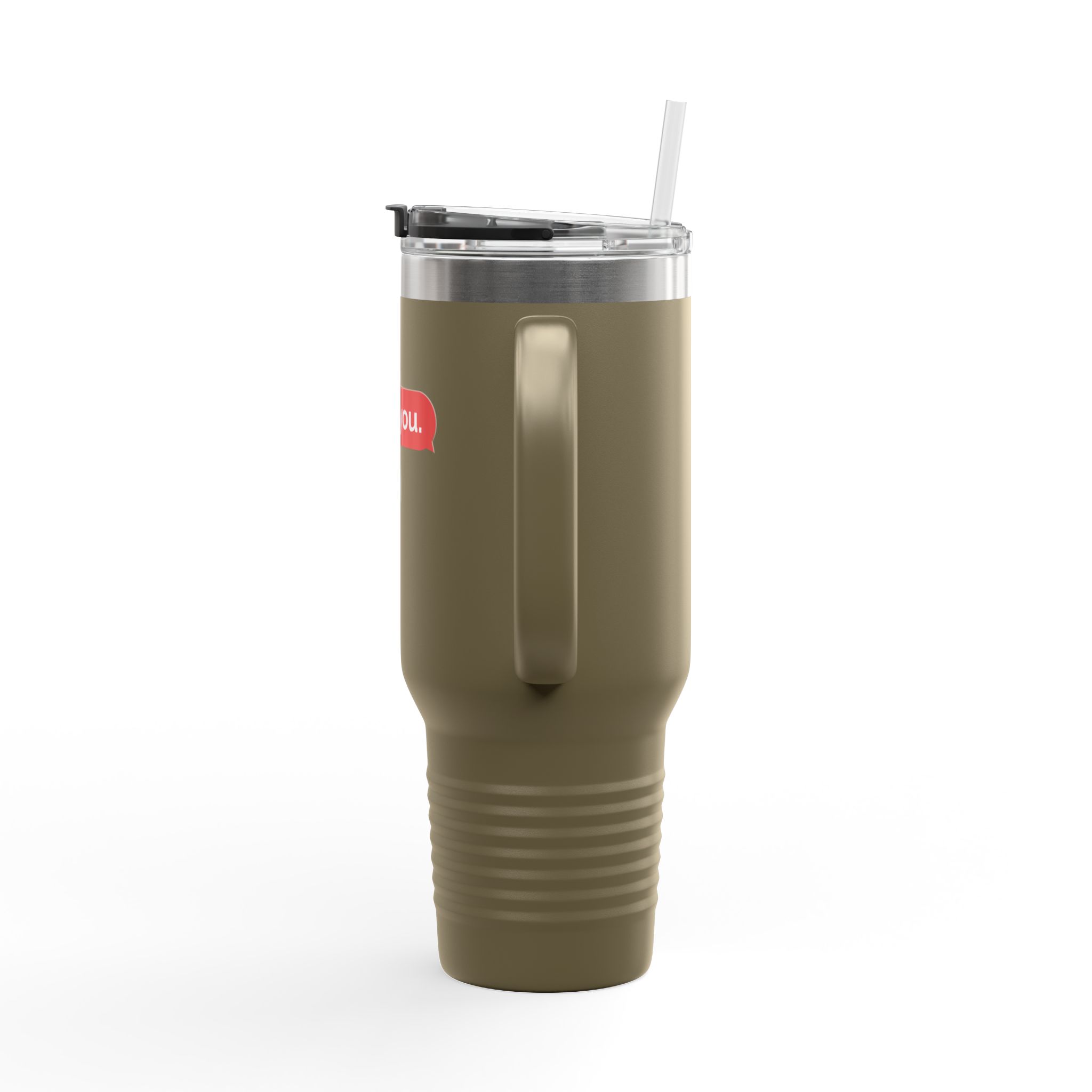 40oz Insulated Travel Mug — 'love you. tnx.' Text Message Design - Image 19