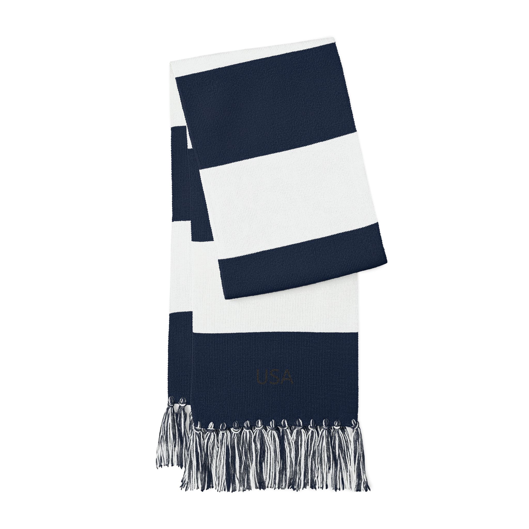 Embroidered Stripe Spectator Scarf — USA Team Fan Scarf - Image 5