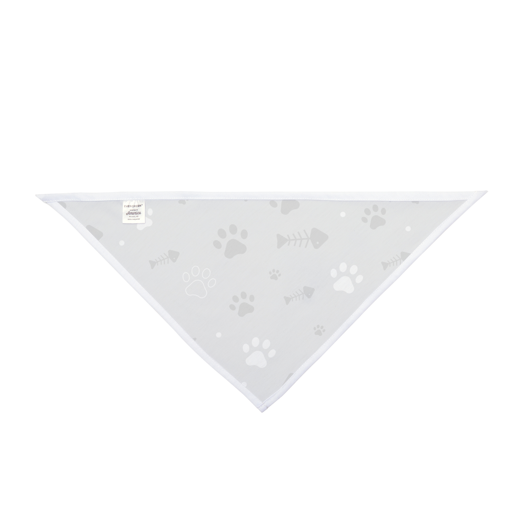 Gray Paw Print Pet Bandana - Fishbone & Paw Pattern Dog Scarf - Image 8