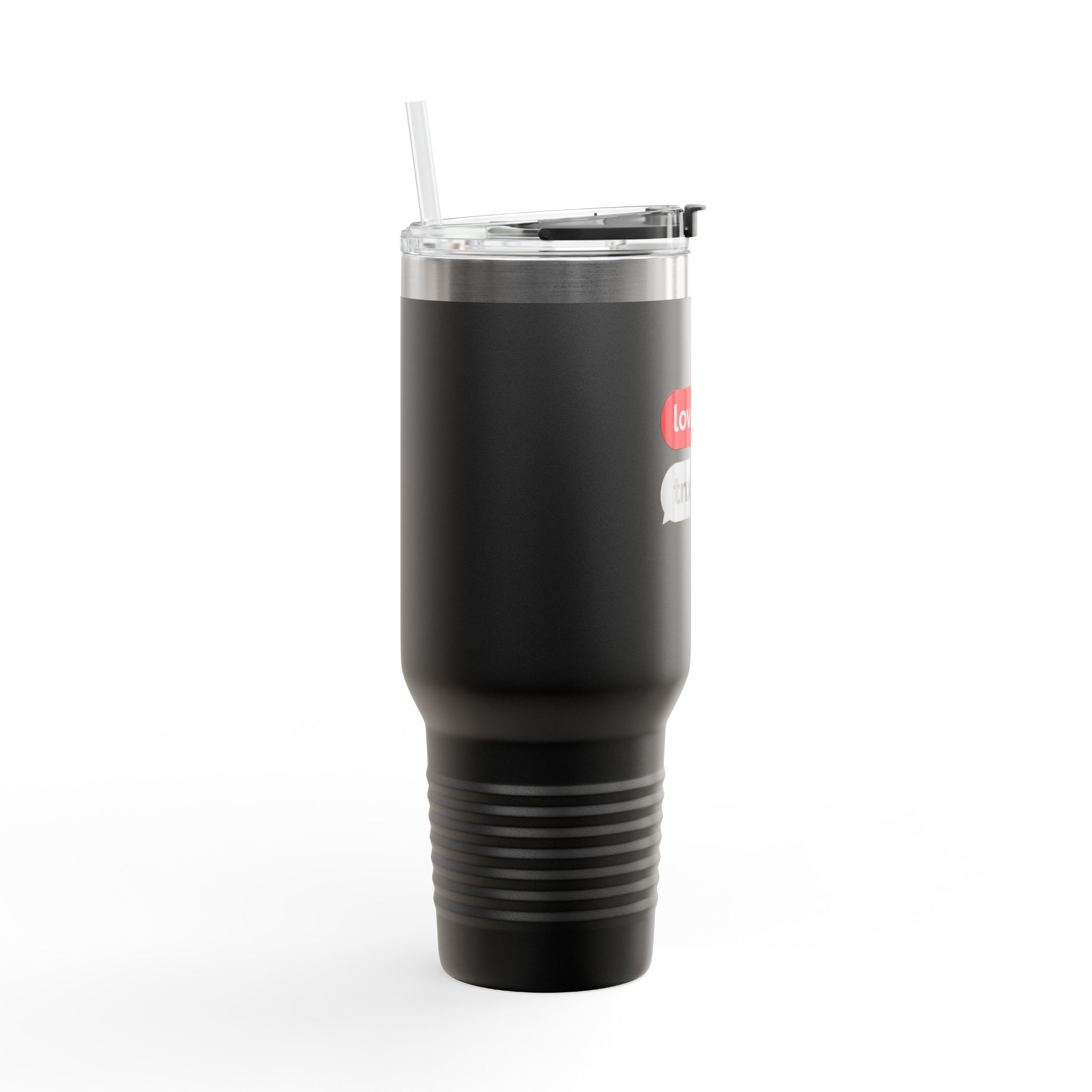 40oz Insulated Travel Mug — 'love you. tnx.' Text Message Design - Image 13