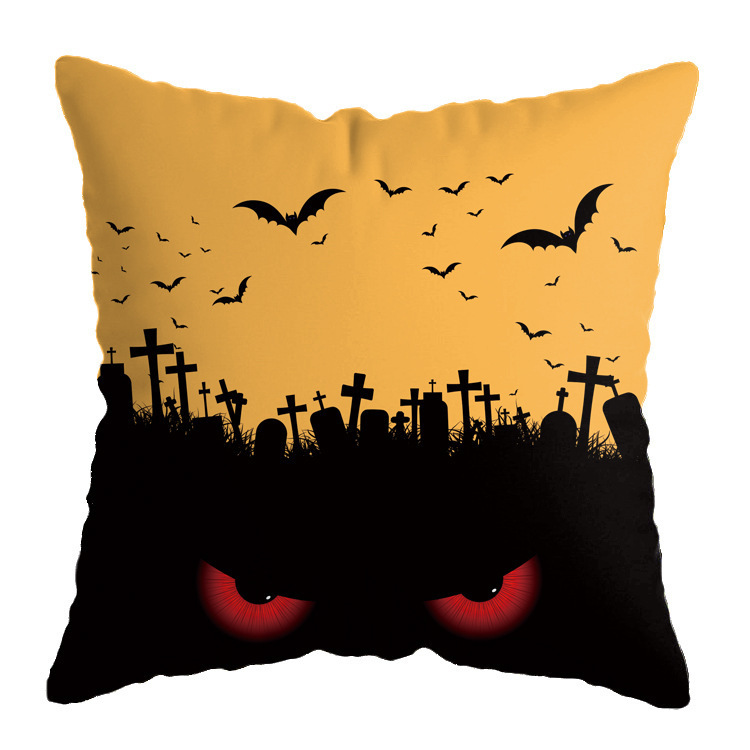Linen Skull Halloween Pillow Cover - Image 8