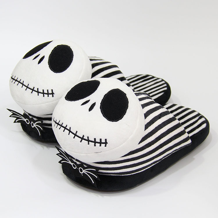 Christmas Eve Pumpkin Prince Skull Monster Jack Plush Slippers Men and Women Cotton Drag Home - Image 4