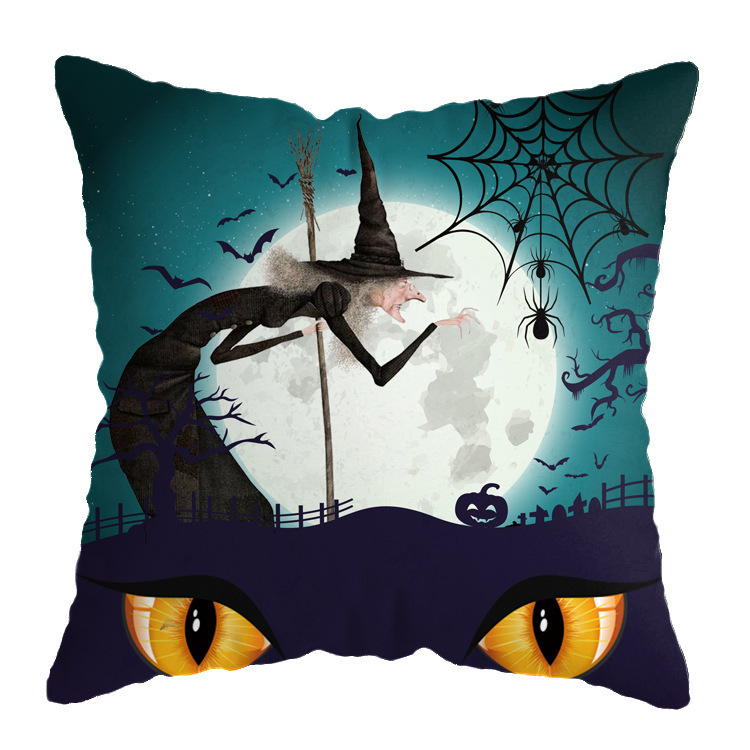 Linen Skull Halloween Pillow Cover - Image 9