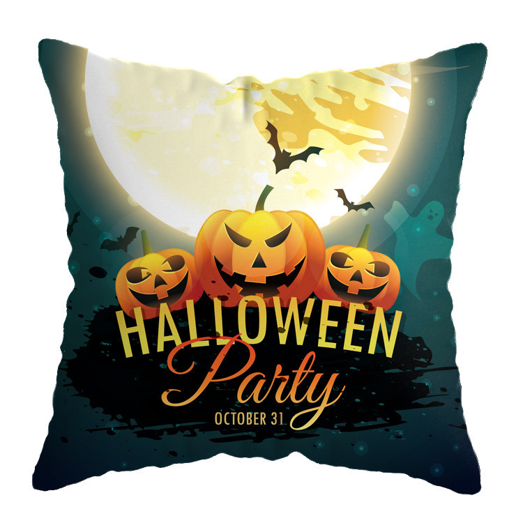 Linen Skull Halloween Pillow Cover - Image 5