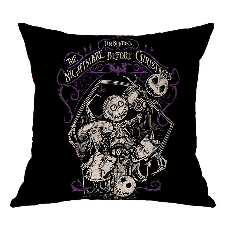 Linen Skull Halloween Pillow Cover - Image 6