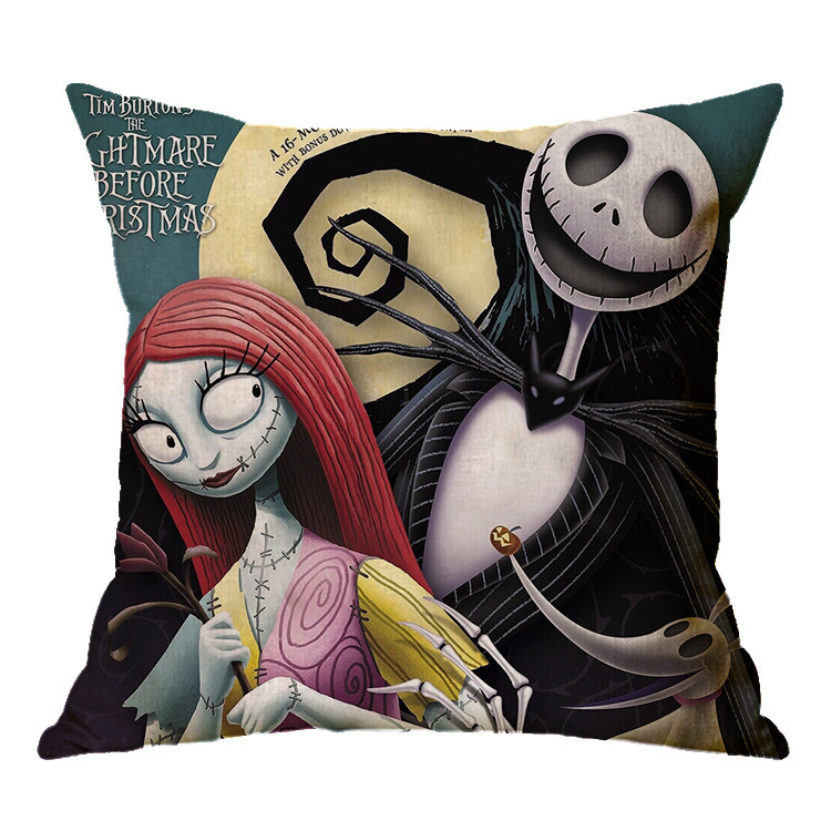 Linen Skull Halloween Pillow Cover - Image 2